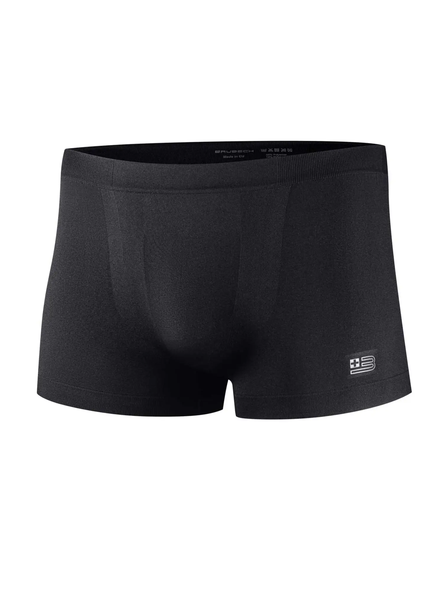 BRUBECK B-Light férfi ultrakönnyű sportboxer fekete színben, seamless kialakítással intenzív edzéshez