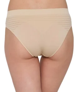 Seamless bézs női sportbugyi BRUBECK, ideális túrázáshoz, futáshoz és mindennapi sportoláshoz