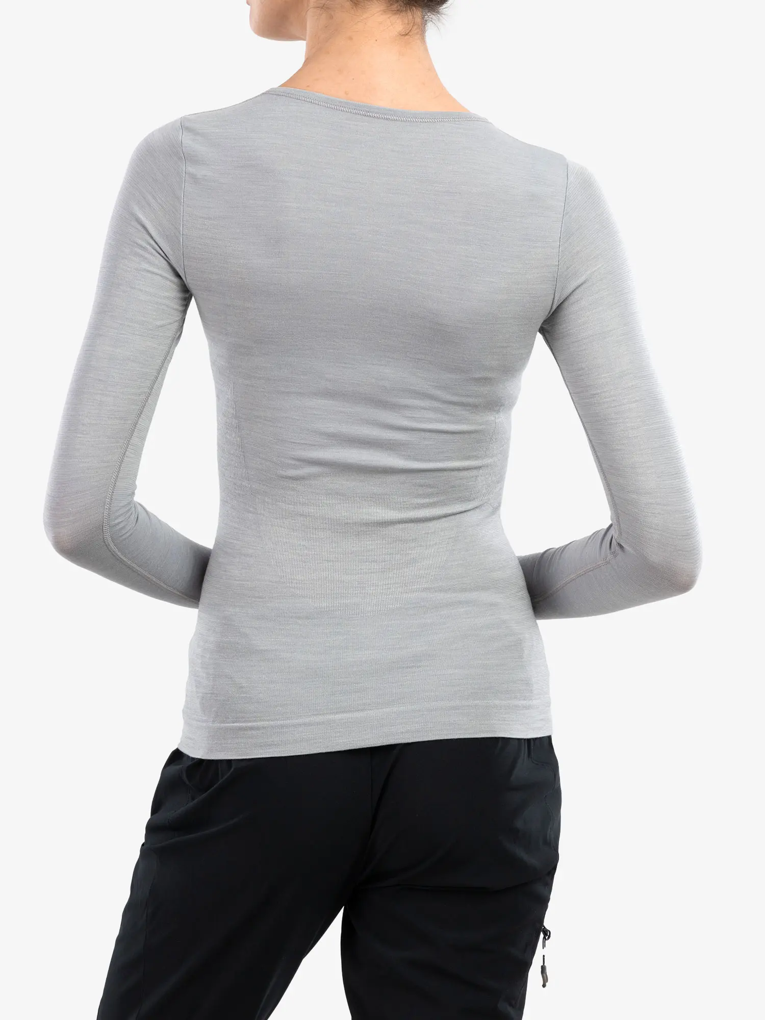 COMFORT WOOL Női hosszú ujjú merinó gyapjú póló - Világosszürke - Image 5