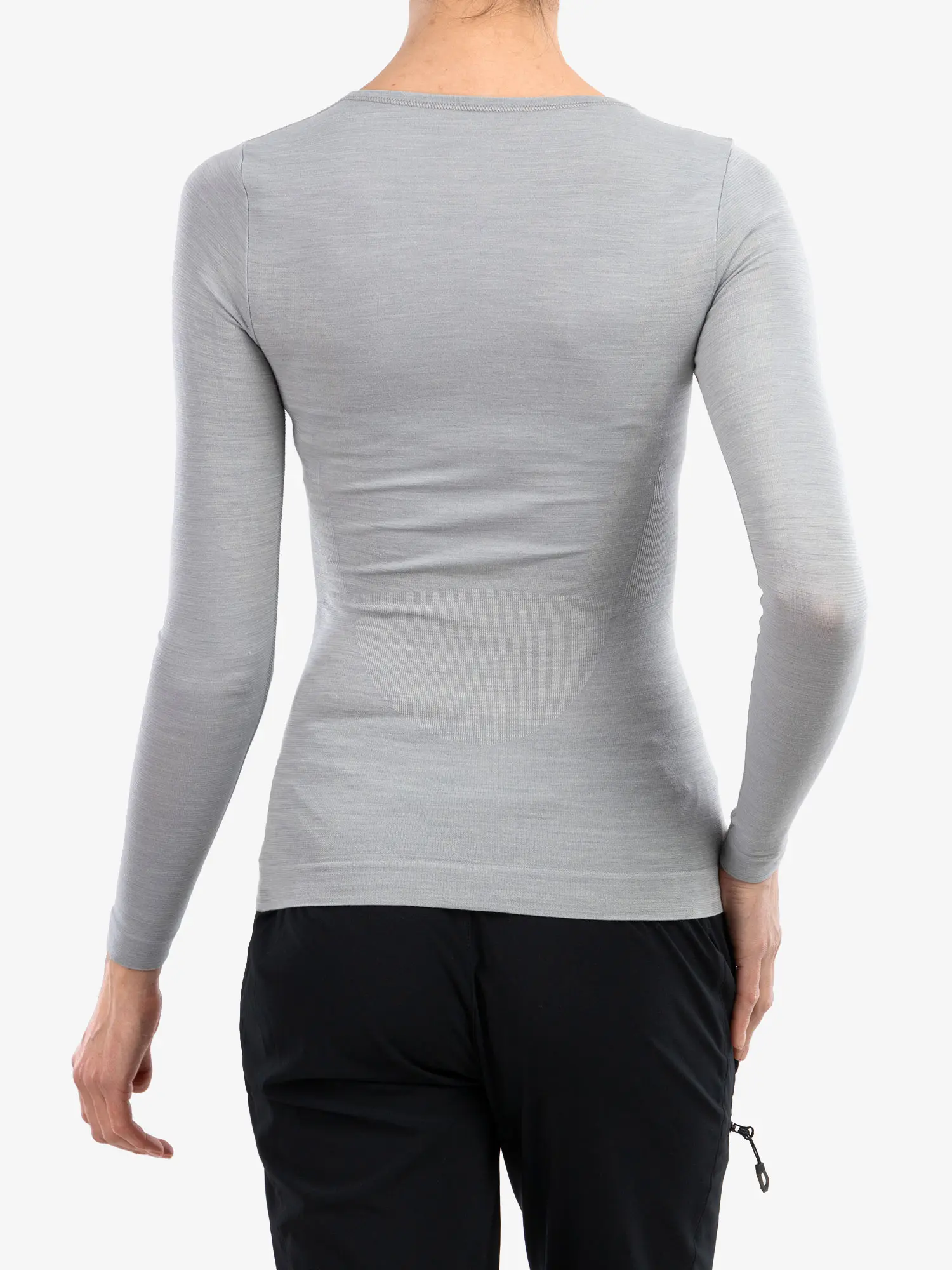 COMFORT WOOL Női hosszú ujjú merinó gyapjú póló - Világosszürke - Image 7