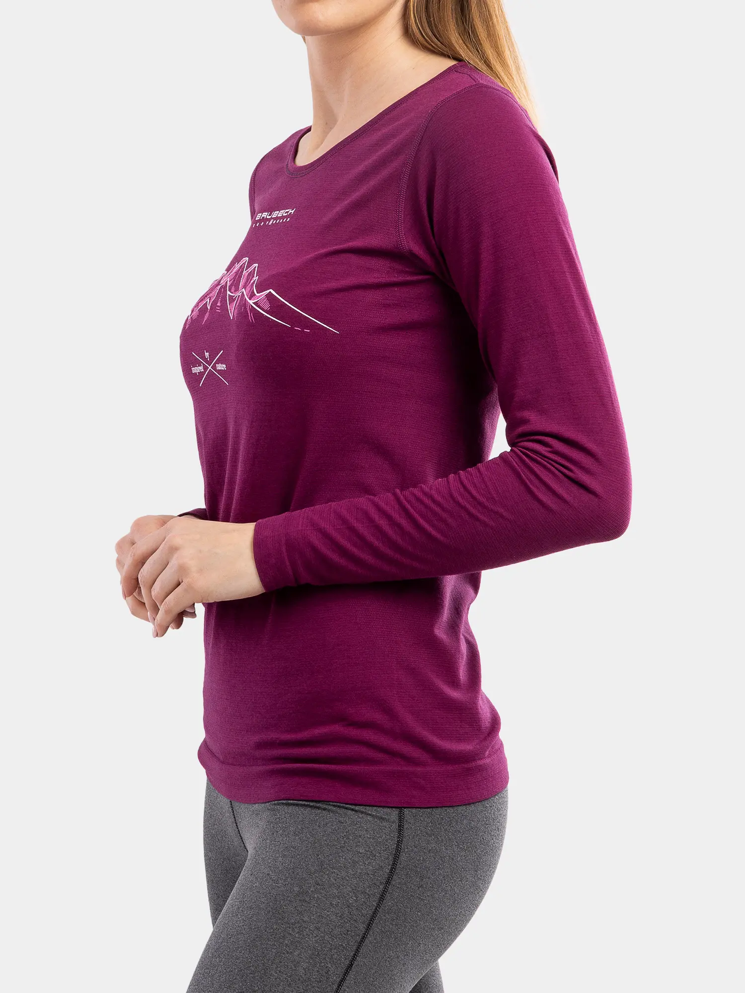 OUTDOOR WOOL PRO Női hosszú ujjú merinó túrapóló - Szilva - Image 6