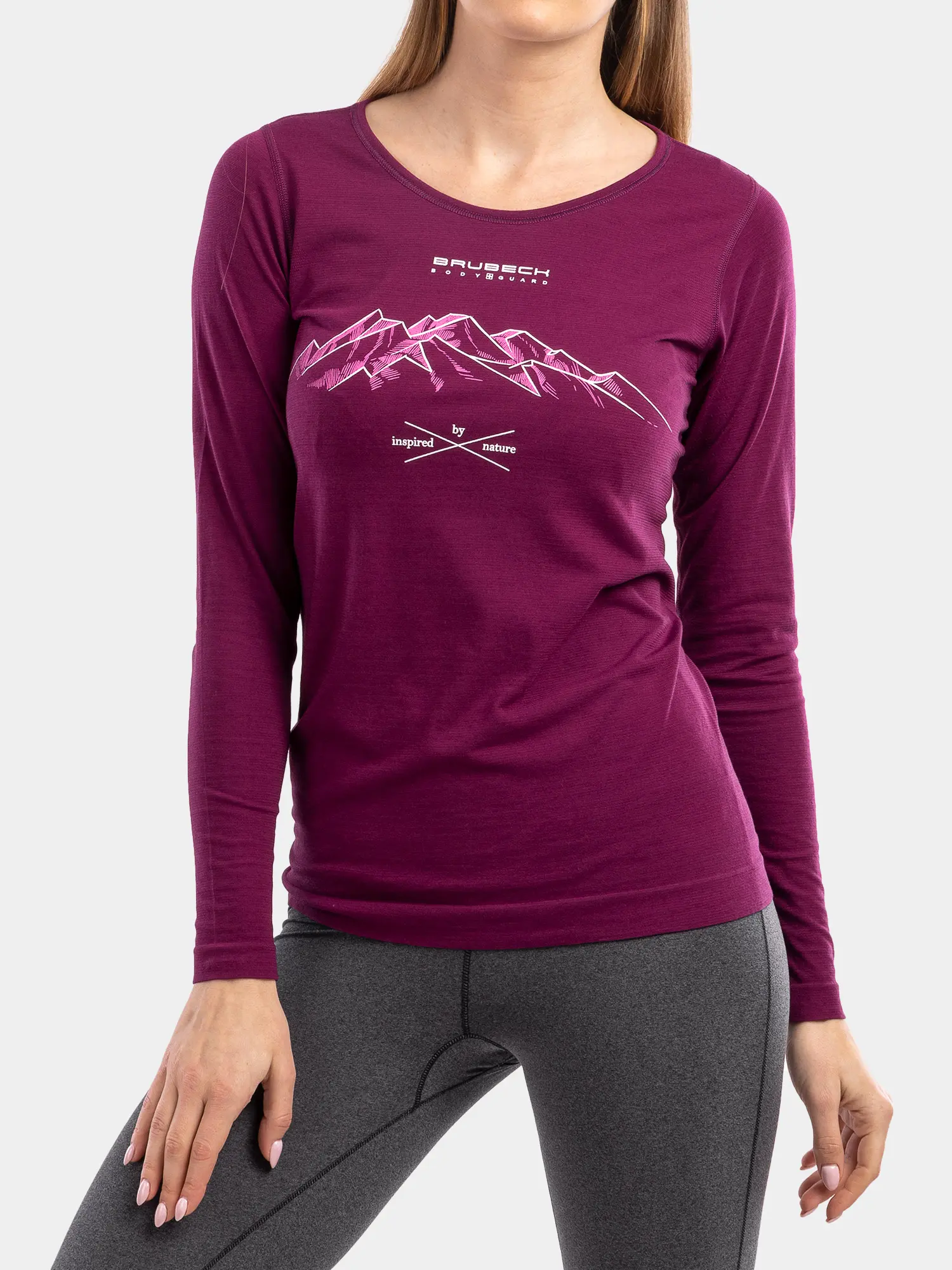 OUTDOOR WOOL PRO Női hosszú ujjú merinó túrapóló - Szilva - Image 8