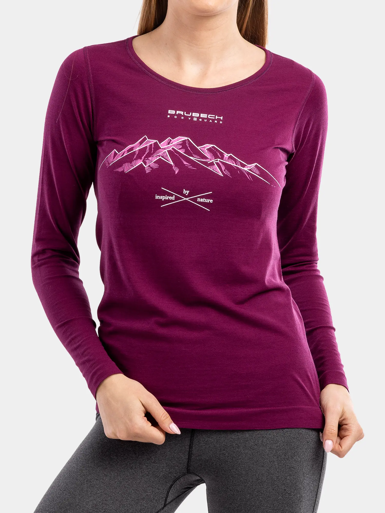 OUTDOOR WOOL PRO Női hosszú ujjú merinó túrapóló - Szilva - Image 4