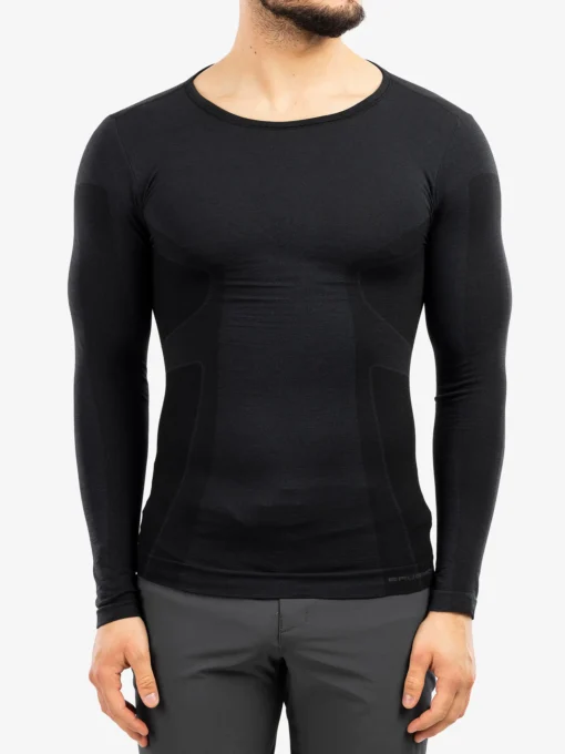 COMFORT WOOL Férfi hosszú ujjú gyapjú aláöltözet felső - Fekete - Image 3