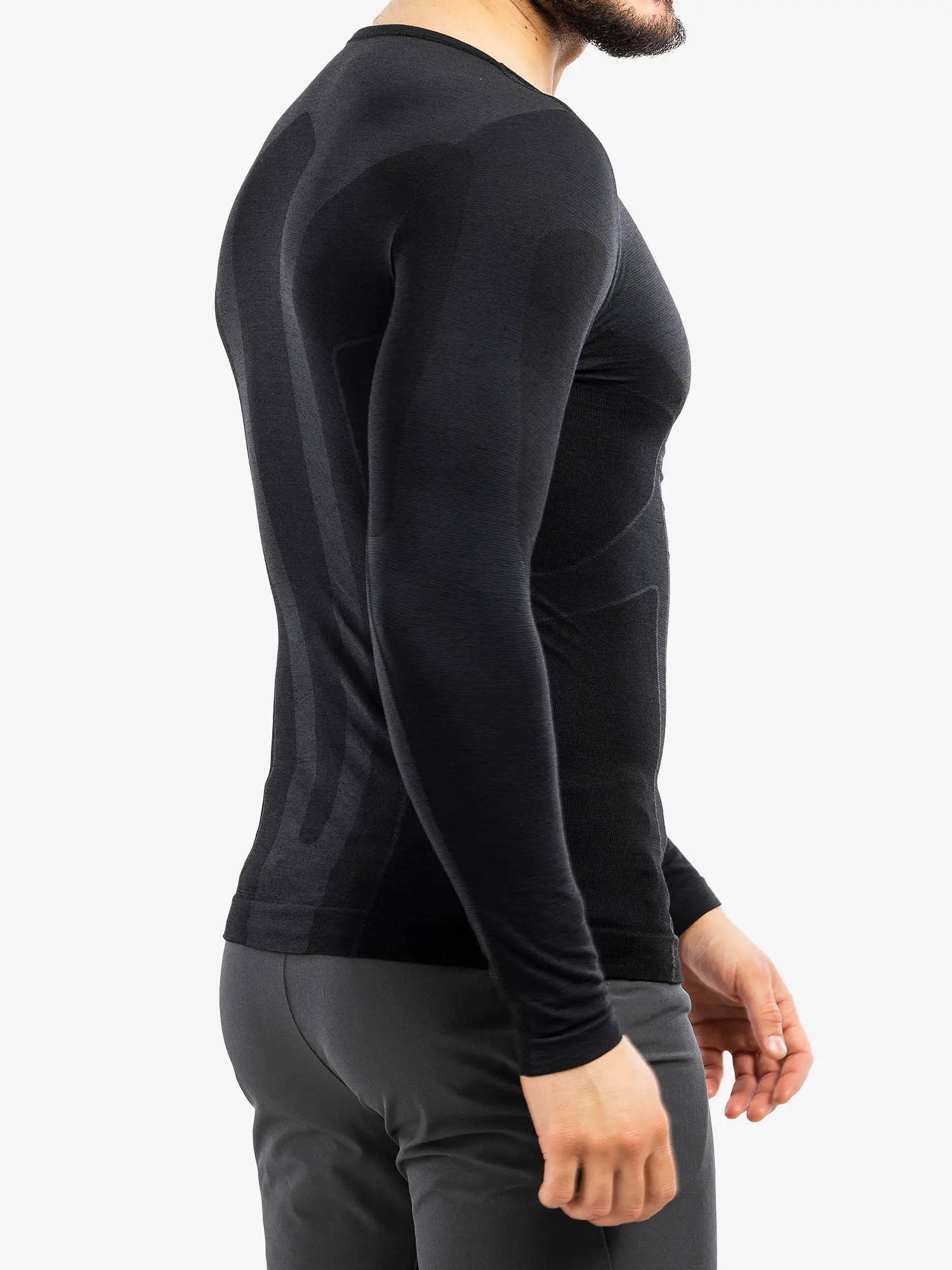 COMFORT WOOL Férfi hosszú ujjú merinó gyapjú aláöltözet felső - Fekete - Image 4