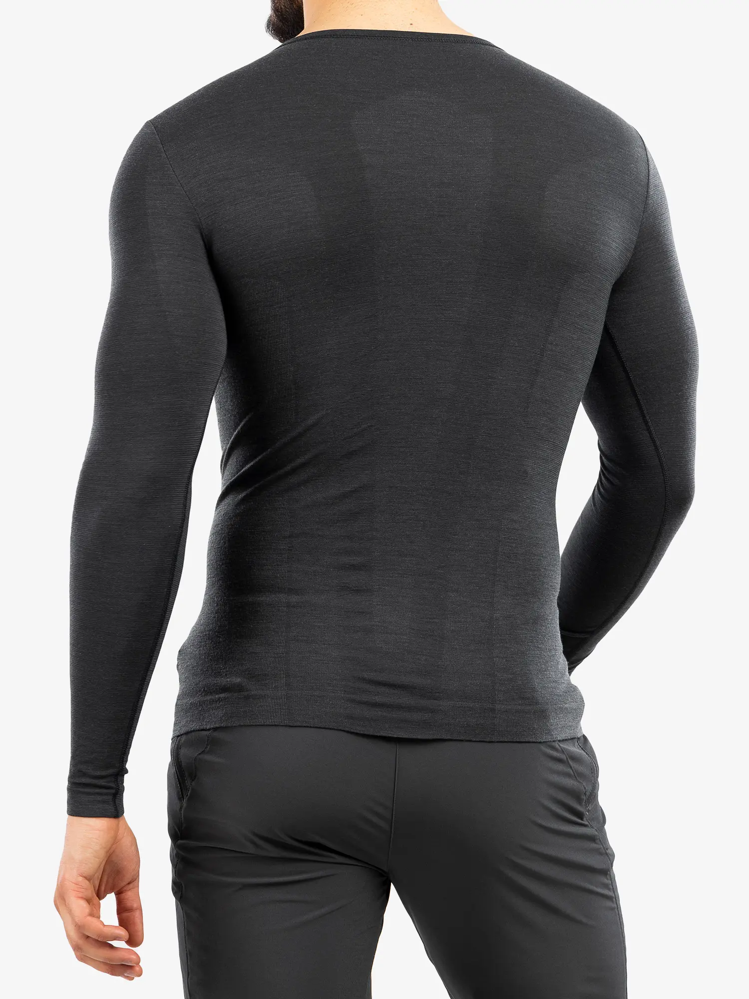 COMFORT WOOL Férfi hosszú ujjú merinó gyapjú aláöltözet felső - Grafit - Image 3