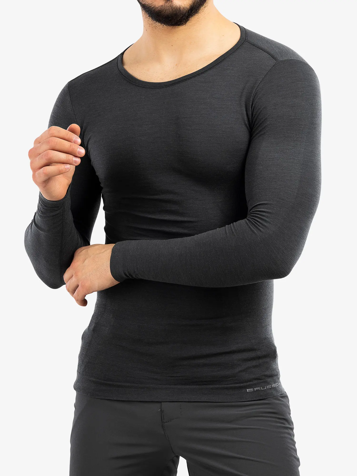 COMFORT WOOL Férfi hosszú ujjú merinó gyapjú aláöltözet felső - Grafit - Image 4