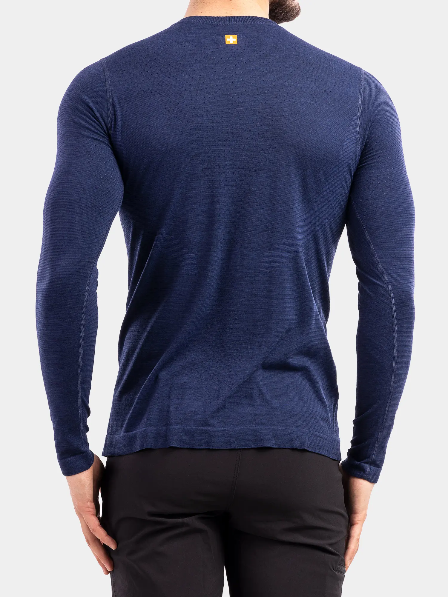 OUTDOOR WOOL PRO Férfi hosszú ujjú merinó túrapóló - Sötétkék - Image 5