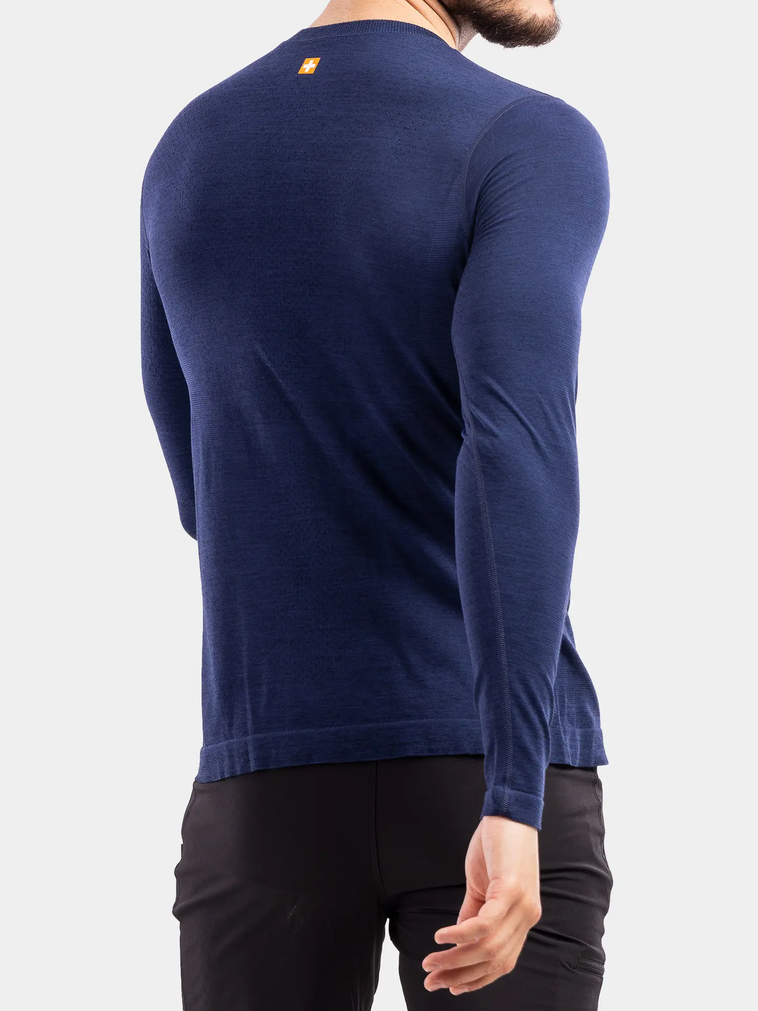 OUTDOOR WOOL PRO Férfi hosszú ujjú merinó túrapóló - Sötétkék - Image 7