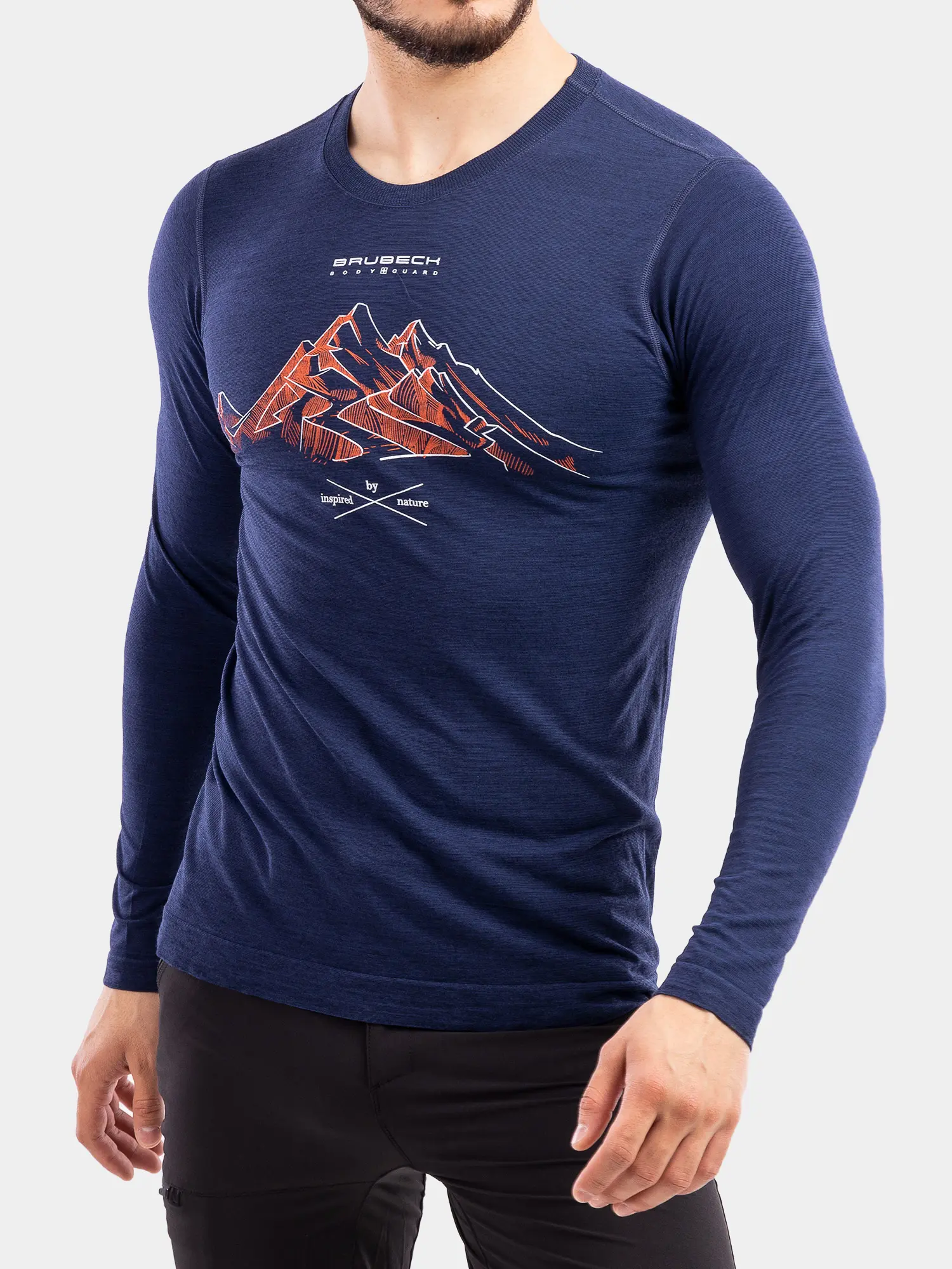 OUTDOOR WOOL PRO Férfi hosszú ujjú merinó túrapóló - Sötétkék - Image 6