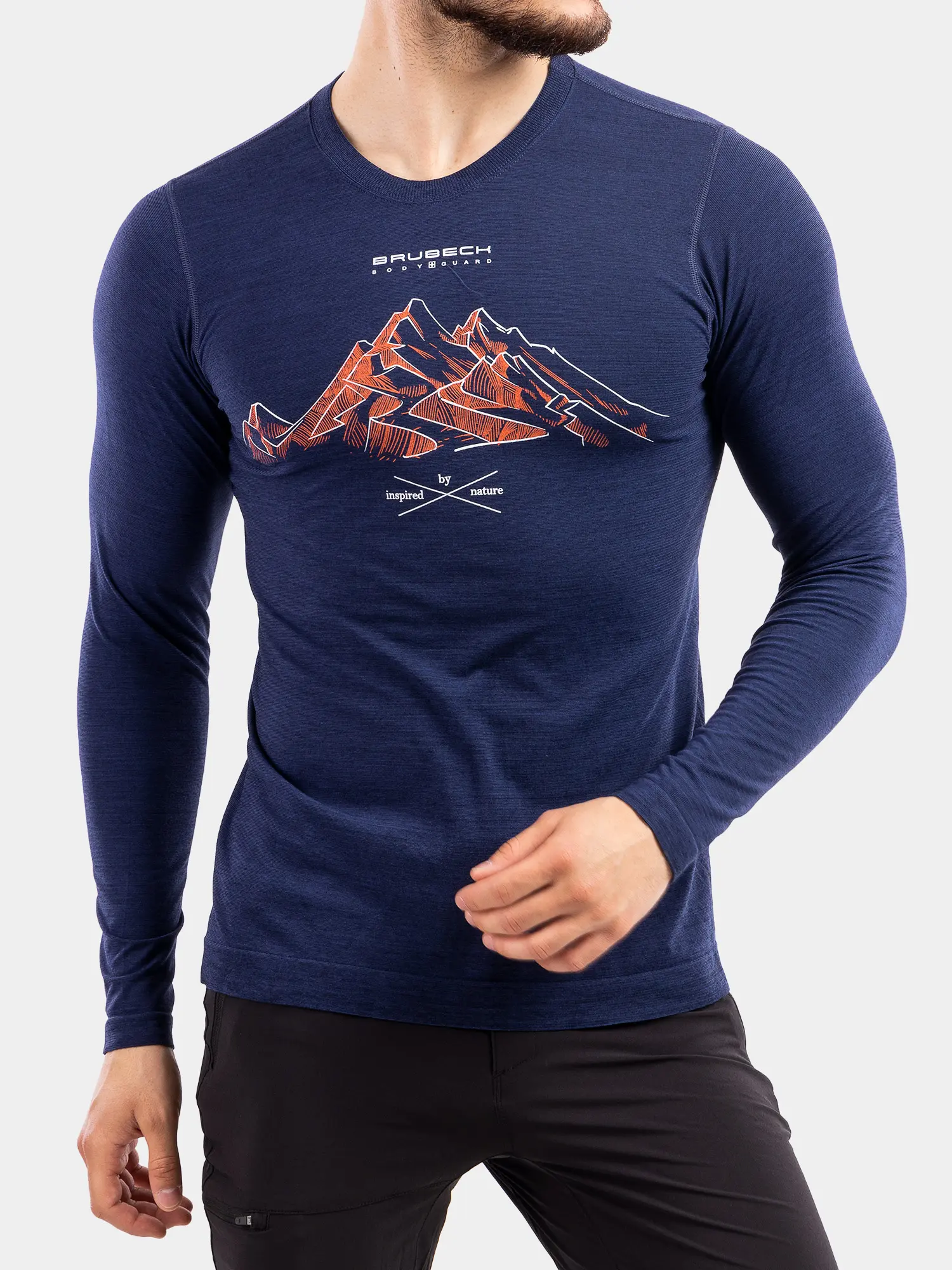 OUTDOOR WOOL PRO Férfi hosszú ujjú merinó túrapóló - Sötétkék - Image 4