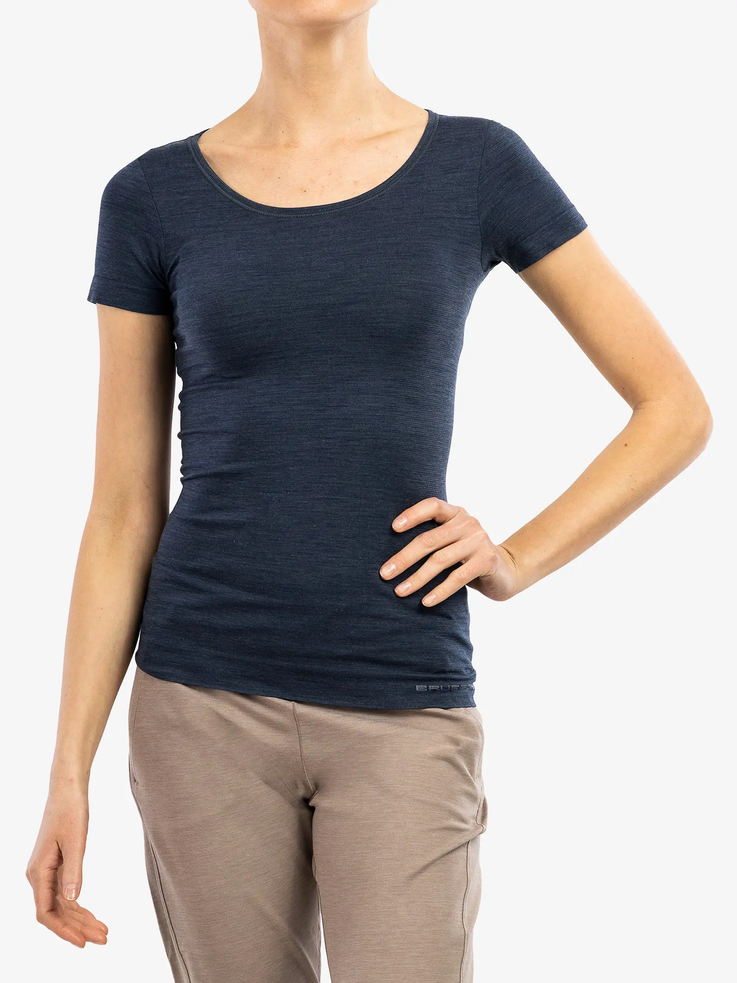 COMFORT WOOL Női rövid ujjú merinó gyapjú póló - Sötétkék - Image 7