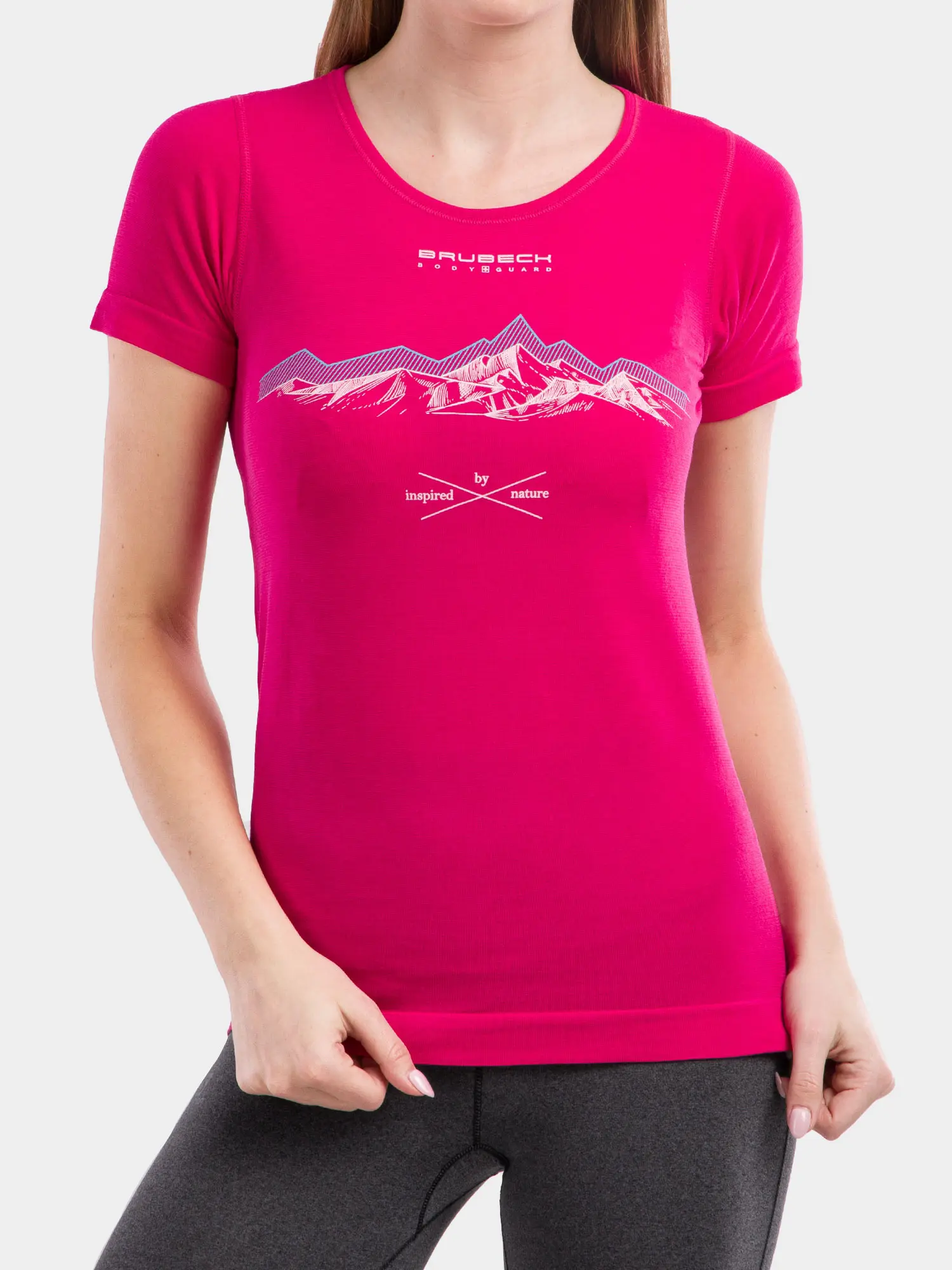 OUTDOOR WOOL PRO Női rövid ujjú merinó túrapóló - Málna - Image 4