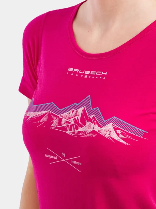 OUTDOOR WOOL PRO Női rövid ujjú merinó túrapóló - Málna - Image 9