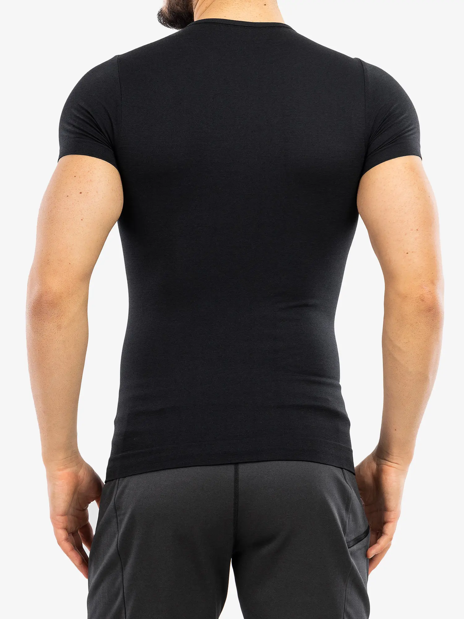 COMFORT WOOL Férfi rövid ujjú merinó gyapjú póló - Fekete - Image 8