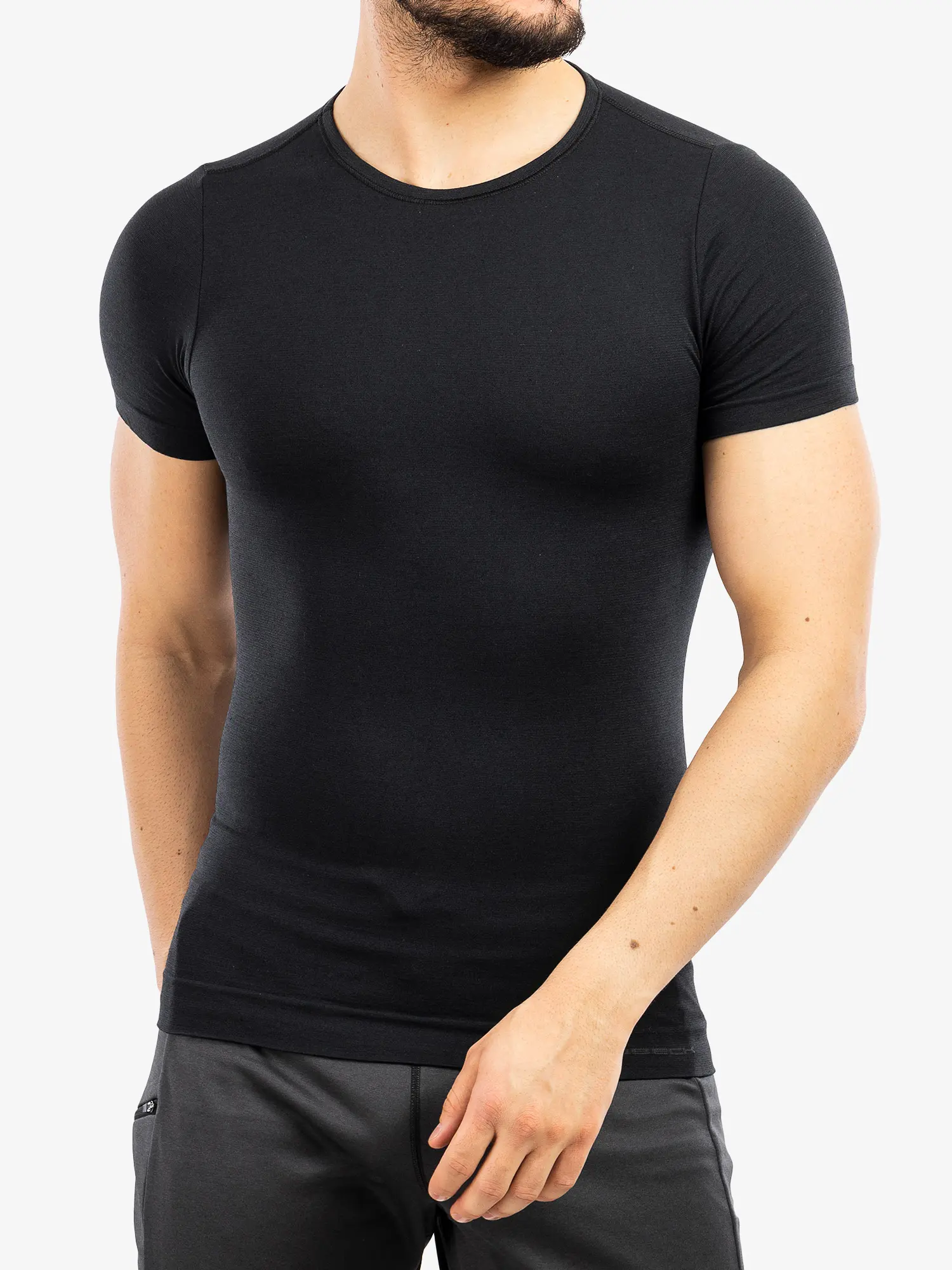 COMFORT WOOL Férfi rövid ujjú merinó gyapjú póló - Fekete - Image 7