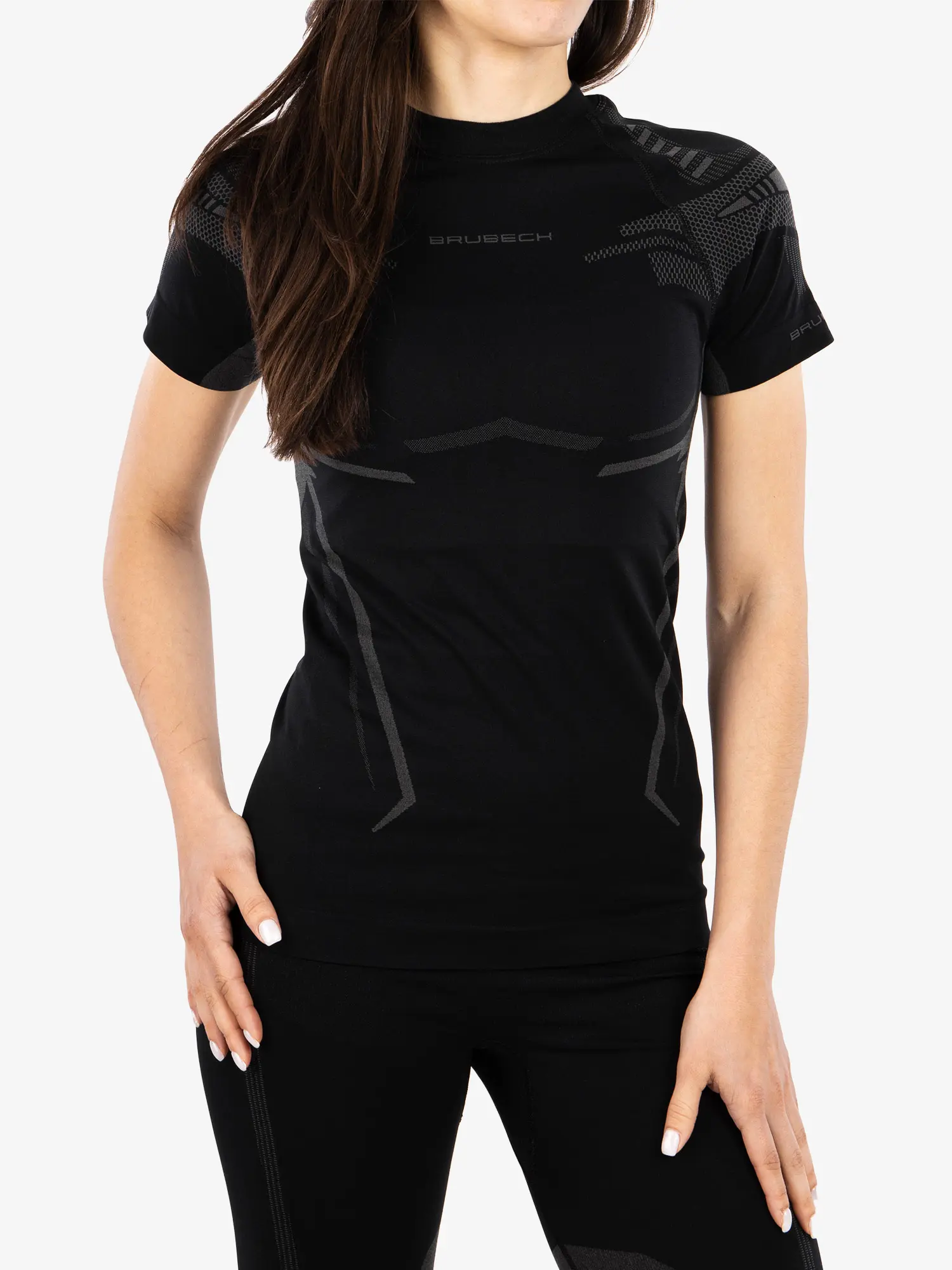 DRY Női rövid ujjú felső - Fekete / Grafit - Image 9