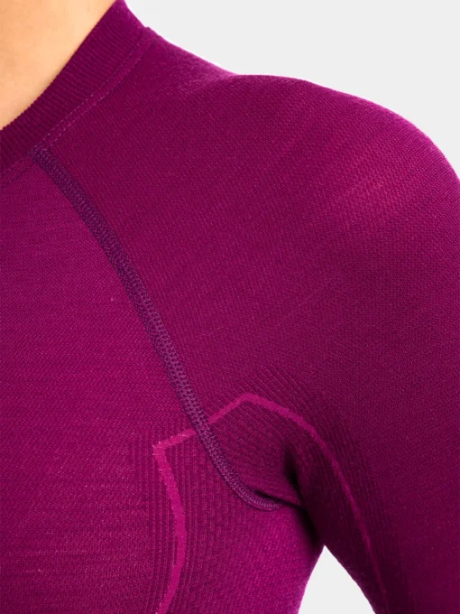 ACTIVE WOOL Női merinó gyapjú hosszú ujjú felső - Szilva - Image 5