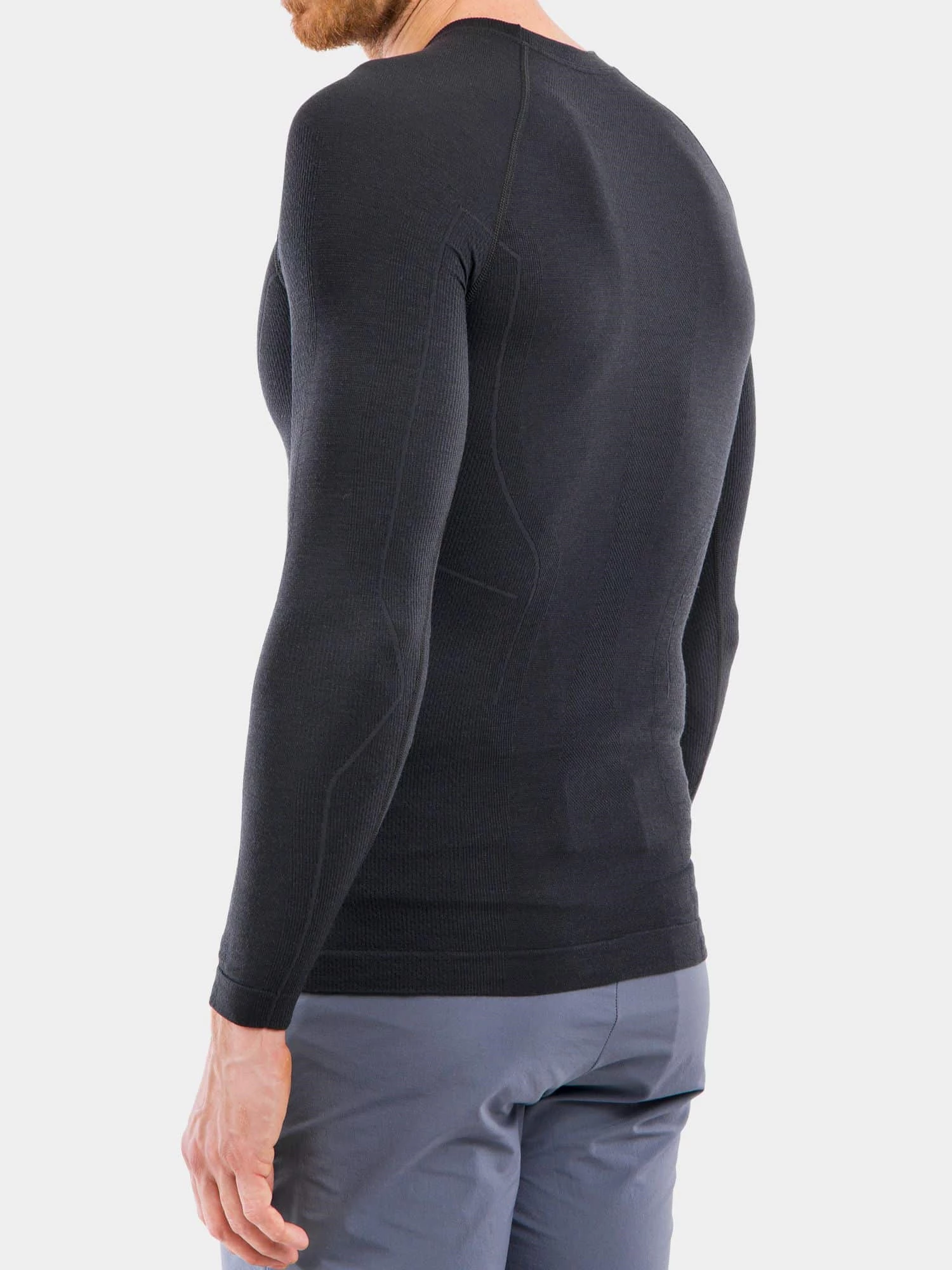 ACTIVE WOOL Férfi merinó gyapjú hosszú ujjú felső - Grafit - Image 8