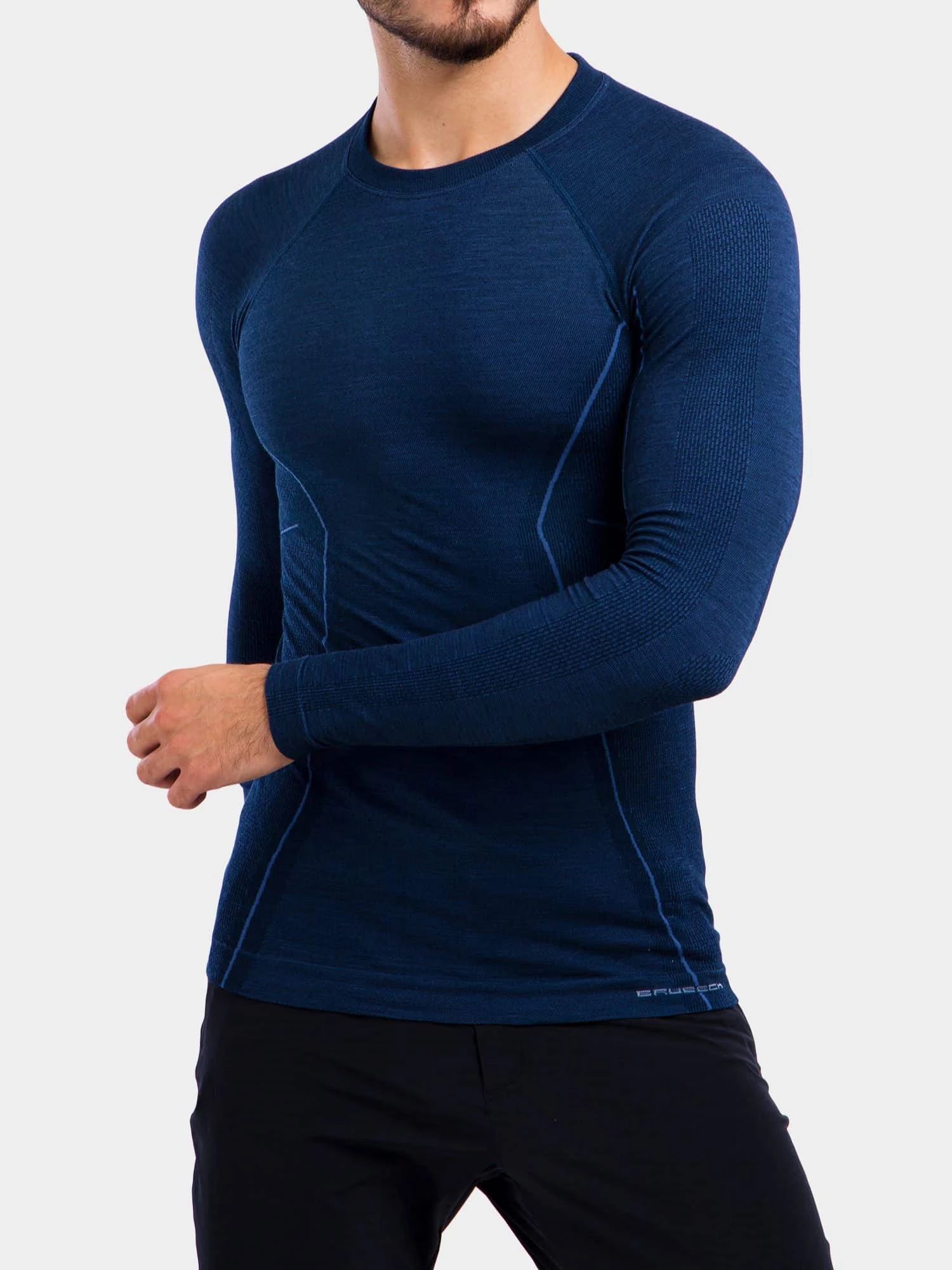 ACTIVE WOOL Férfi merinó gyapjú hosszú ujjú felső - Sötétkék - Image 6