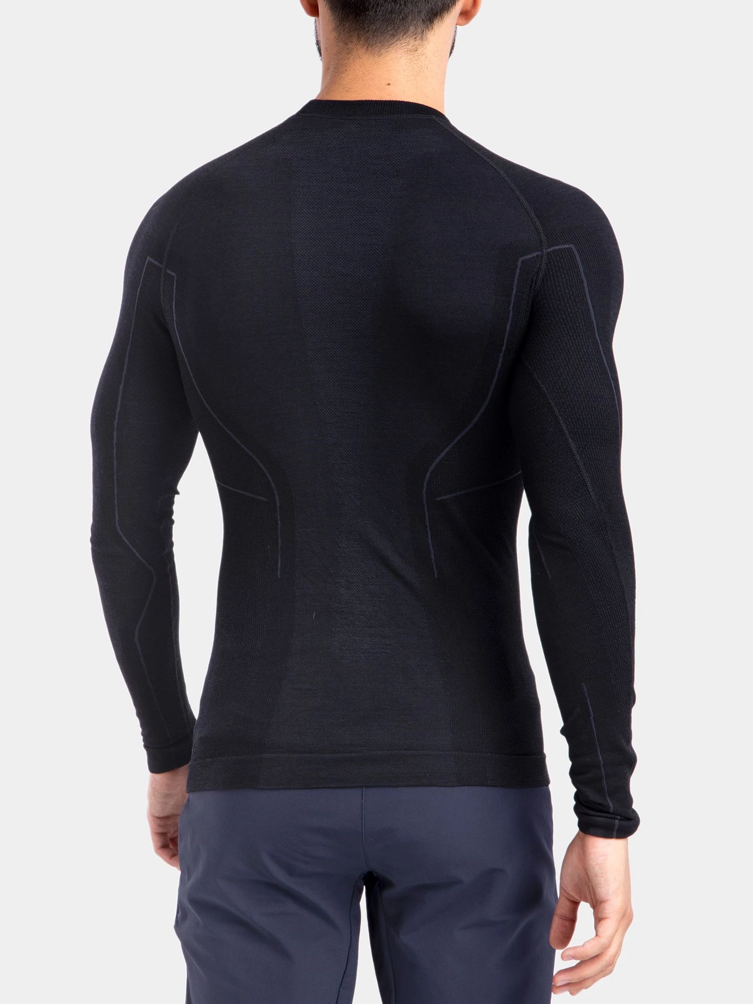 ACTIVE WOOL Férfi merinó gyapjú hosszú ujjú felső - Fekete - Image 6