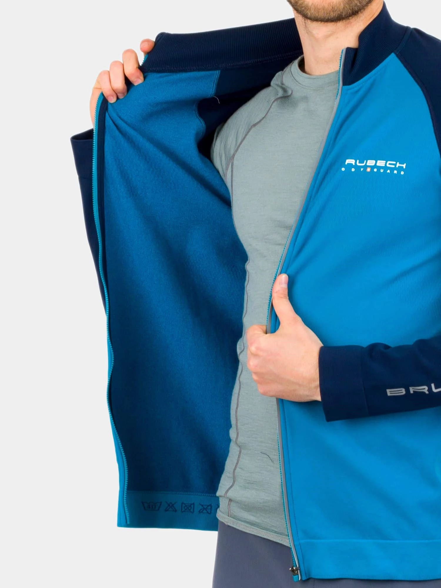 ATHLETIC Férfi cipzáras sportpulóver - Sötétkék / Világoskék - Image 8