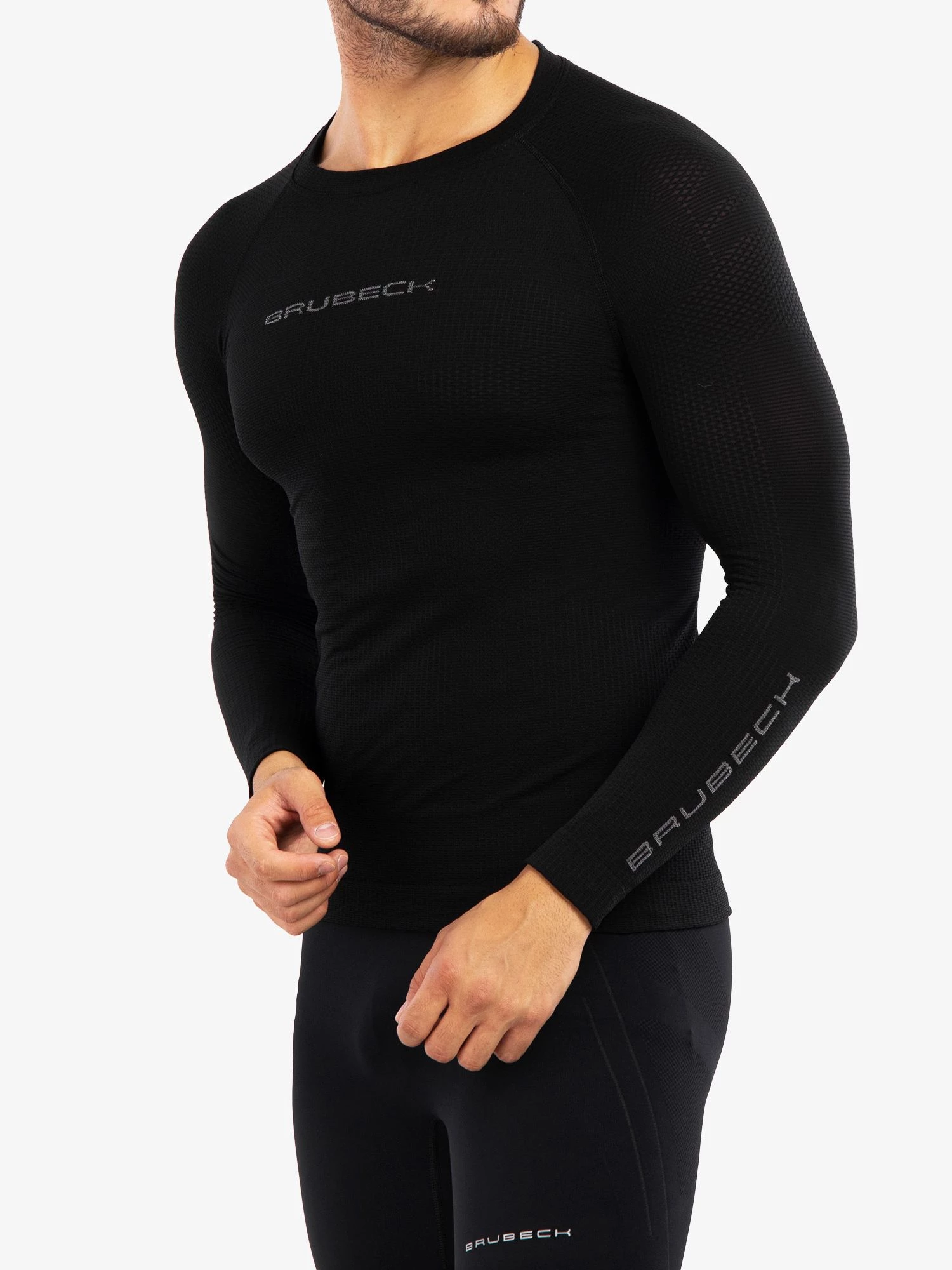 3D PRO Férfi hosszú ujjú sportfelső - Fekete - Image 6