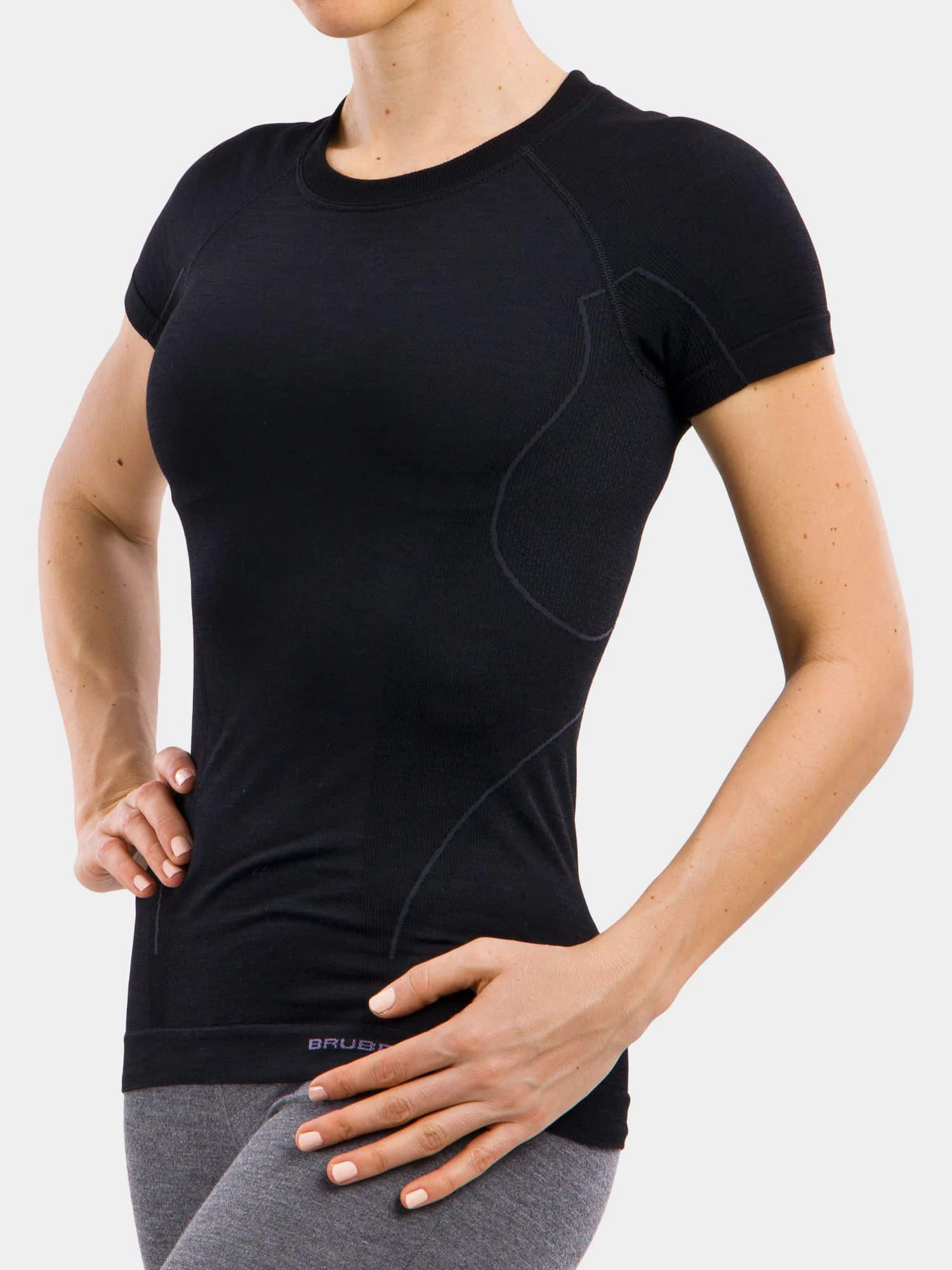 ACTIVE WOOL Női merinó gyapjú rövid ujjú felső - Fekete - Image 6