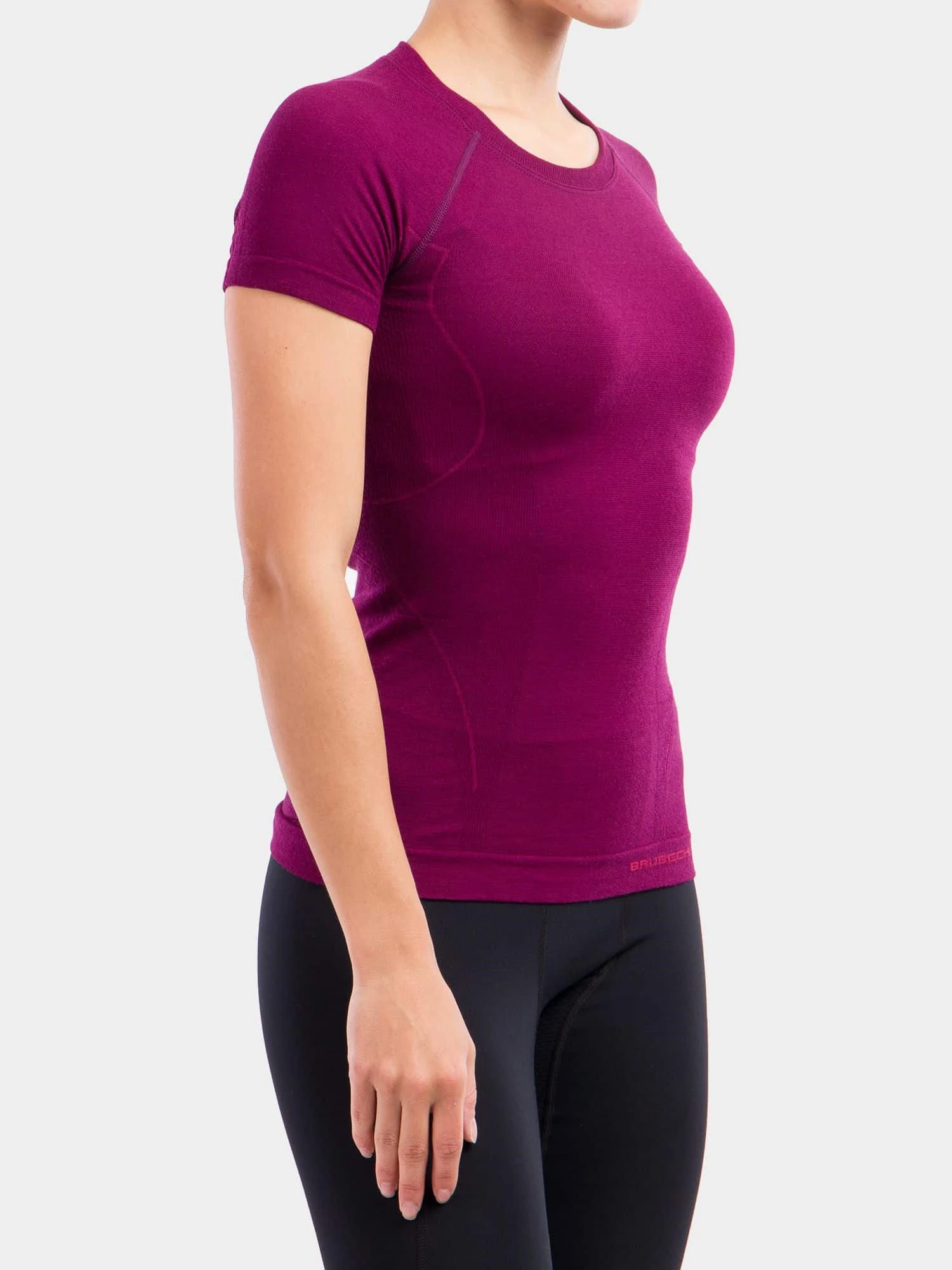 ACTIVE WOOL Női merinó gyapjú rövid ujjú felső - Szilva - Image 6