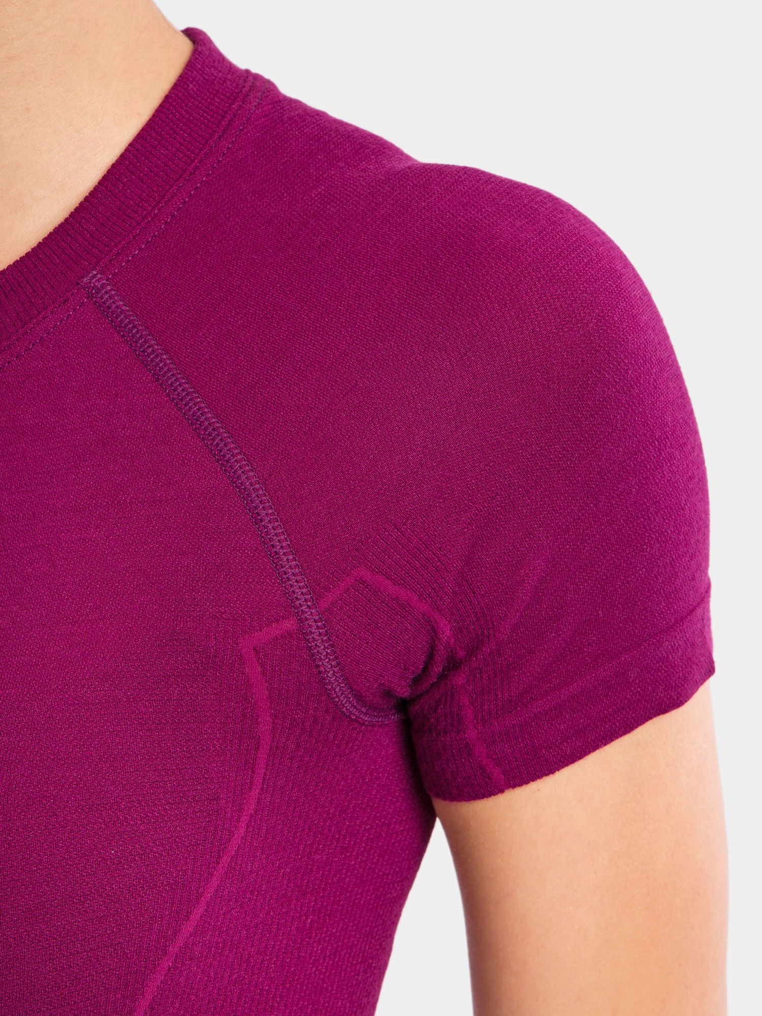 ACTIVE WOOL Női merinó gyapjú rövid ujjú felső - Szilva - Image 5