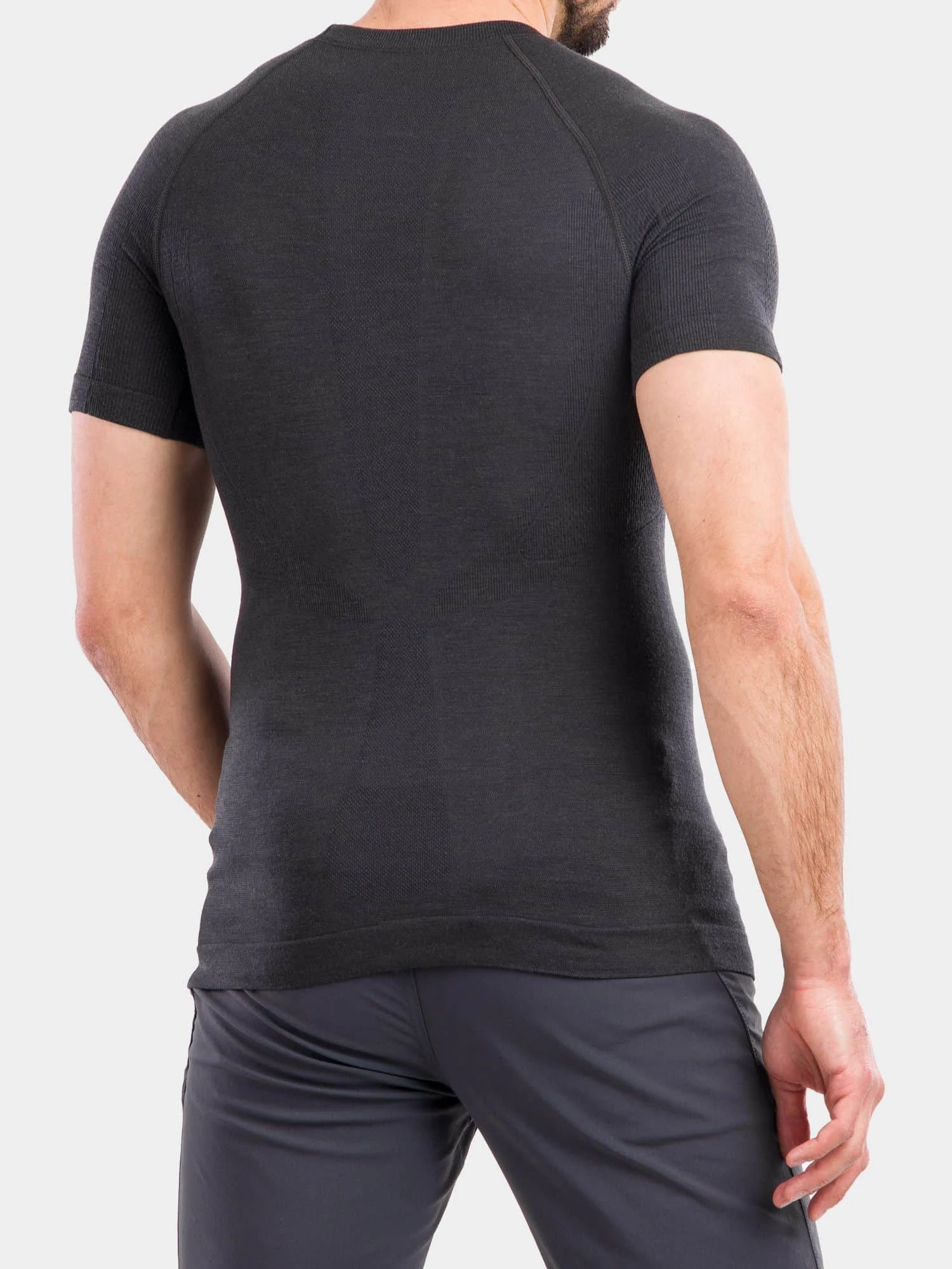 ACTIVE WOOL Férfi merinó gyapjú rövid ujjú felső - Grafit - Image 8
