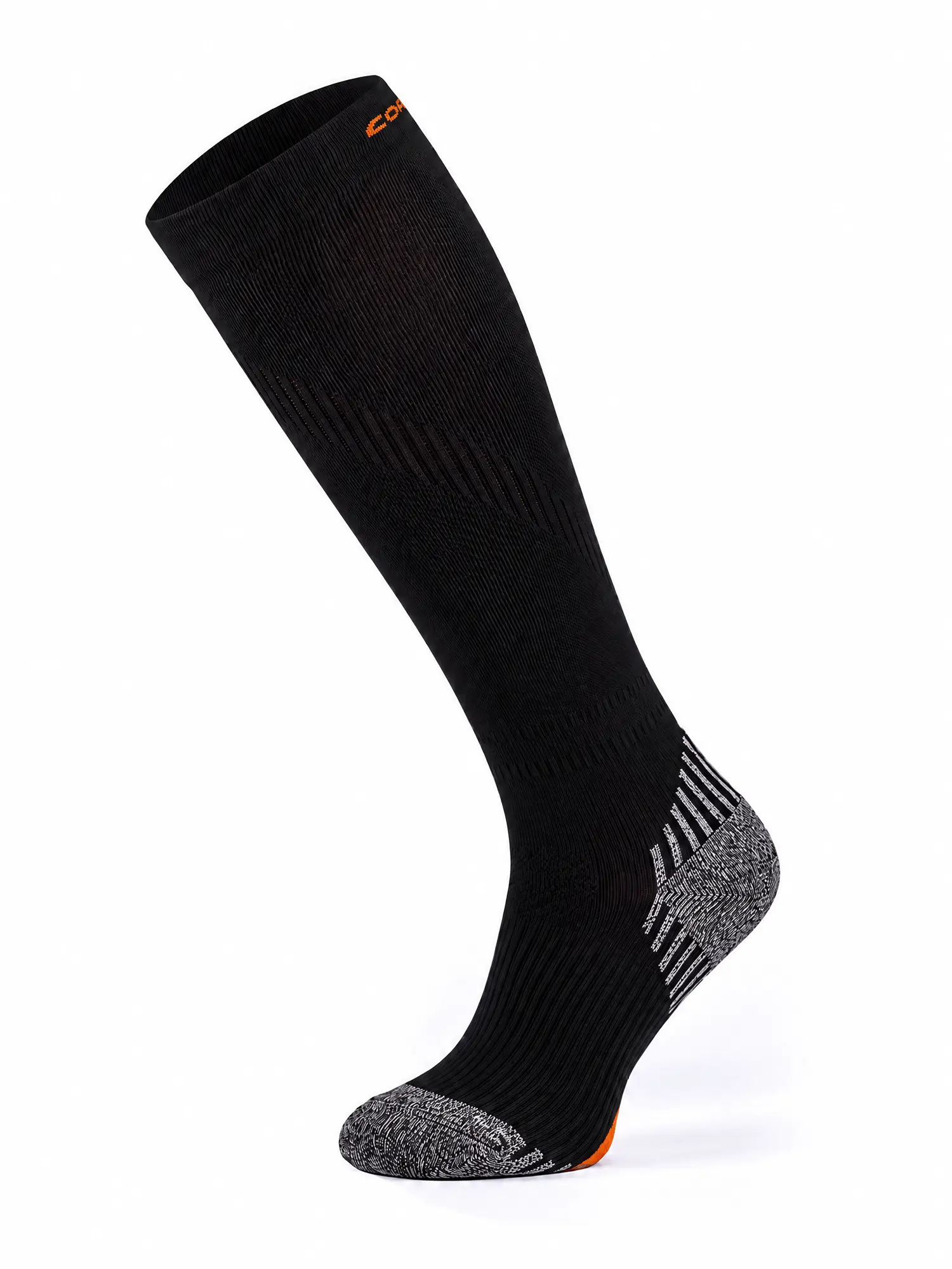 RUN COMPRESSION Kompressziós hosszú szárú futózokni +ezüstion - Fekete