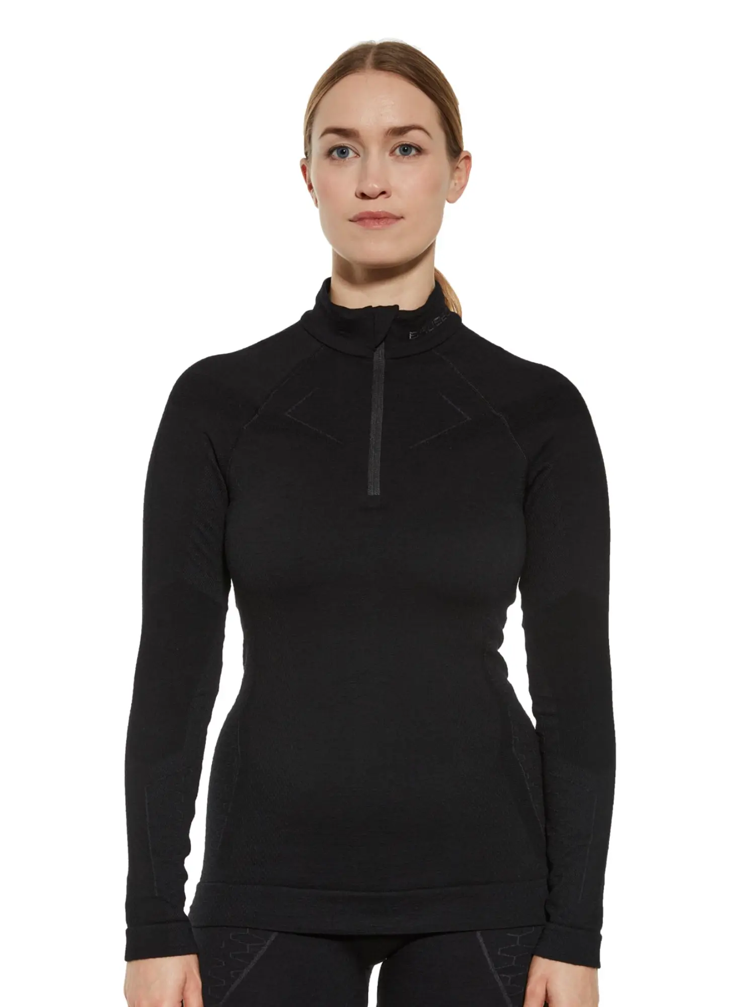 EXTREME MERINO Női merinó gyapjú cipzáras aláöltözet felső - Fekete