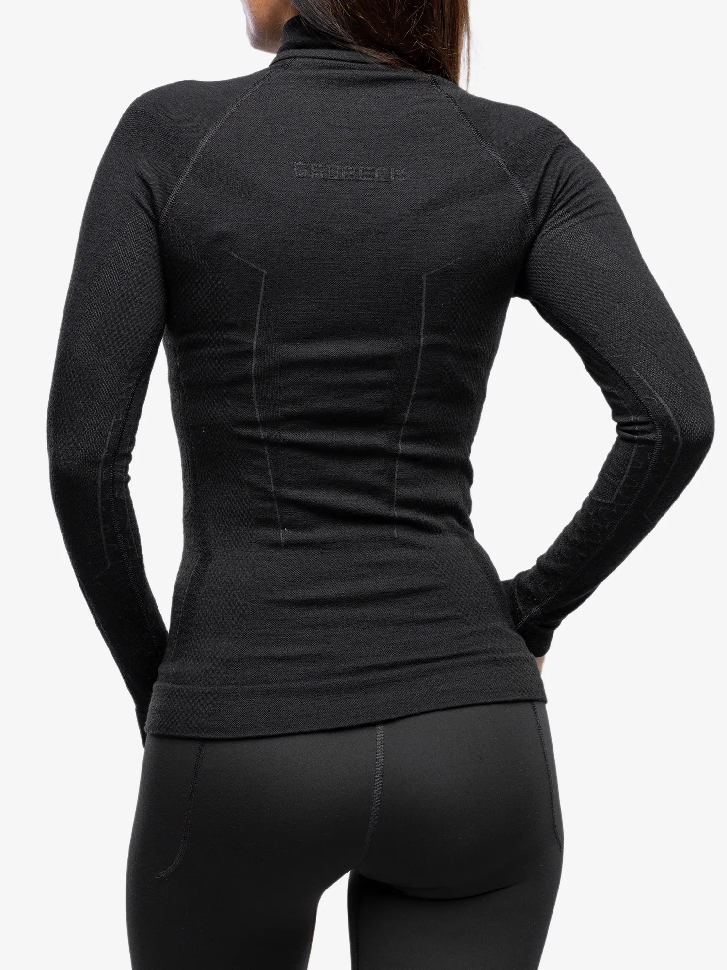 EXTREME MERINO Női merinó gyapjú cipzáras aláöltözet felső - Fekete - Image 5