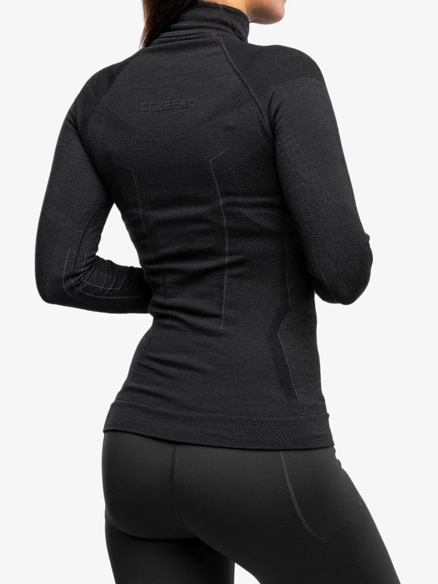 EXTREME MERINO Női merinó gyapjú cipzáras aláöltözet felső - Fekete - Image 6