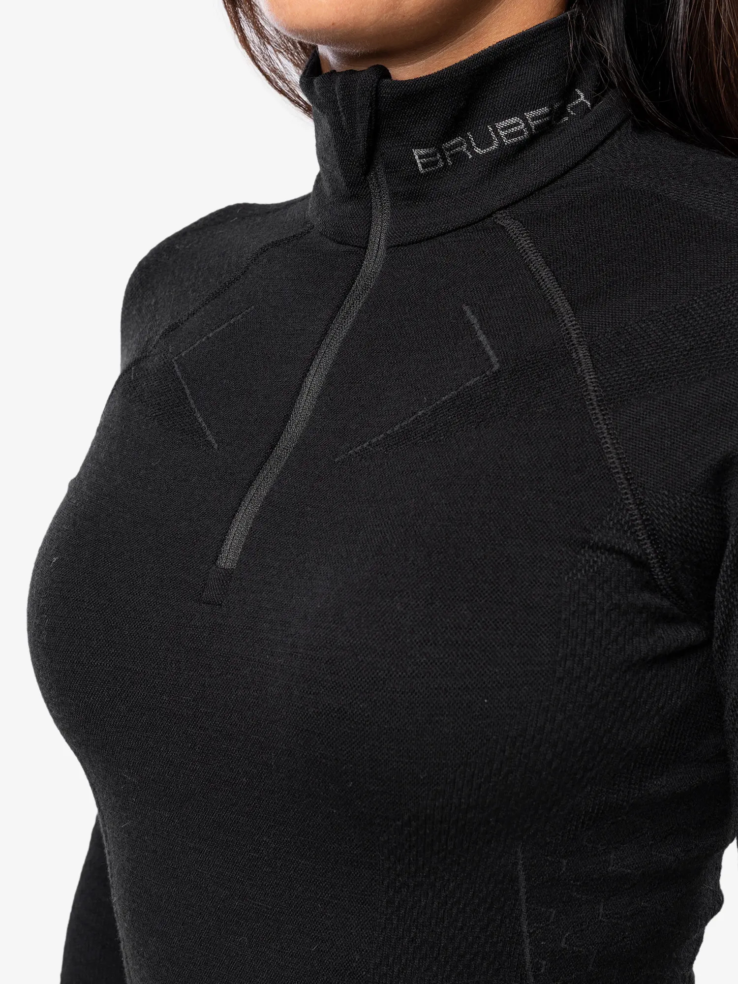 EXTREME MERINO Női merinó gyapjú cipzáras aláöltözet felső - Fekete - Image 7