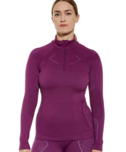 EXTREME MERINO Női merinó gyapjú cipzáras aláöltözet felső - Bíbor