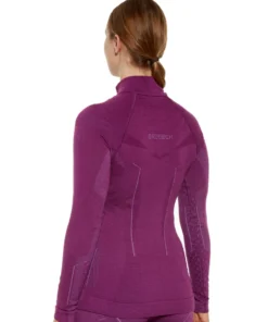 Alternative view of EXTREME MERINO Női merinó gyapjú cipzáras aláöltözet felső - Bíbor