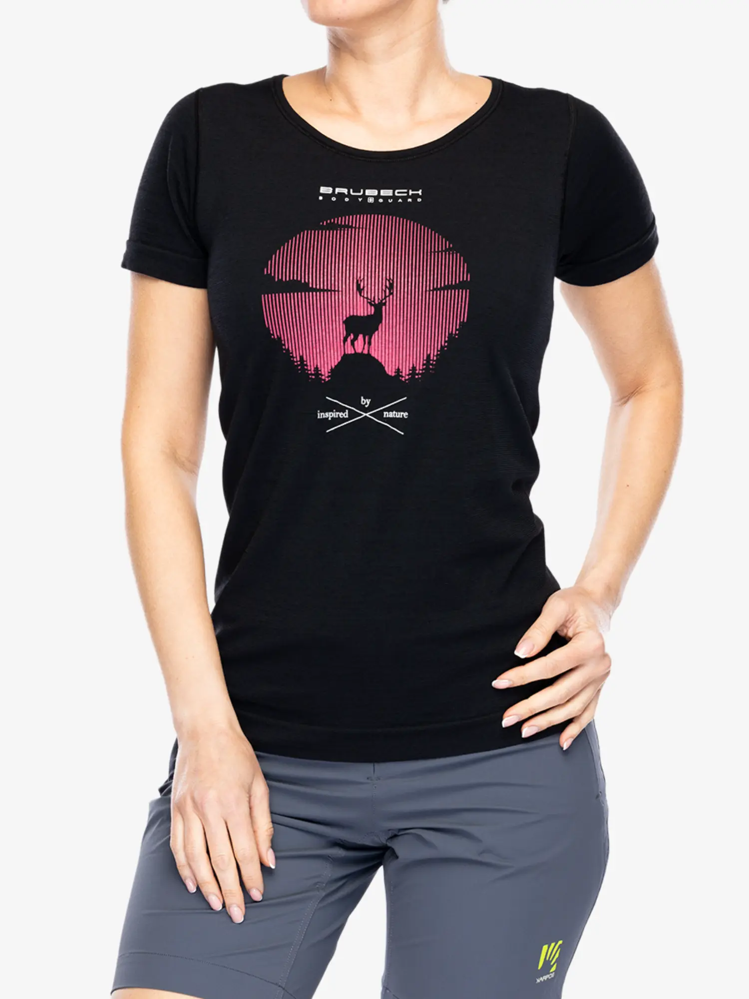 OUTDOOR WOOL PRO Női rövid ujjú merinó túrapóló - Fekete / Pink - Image 8