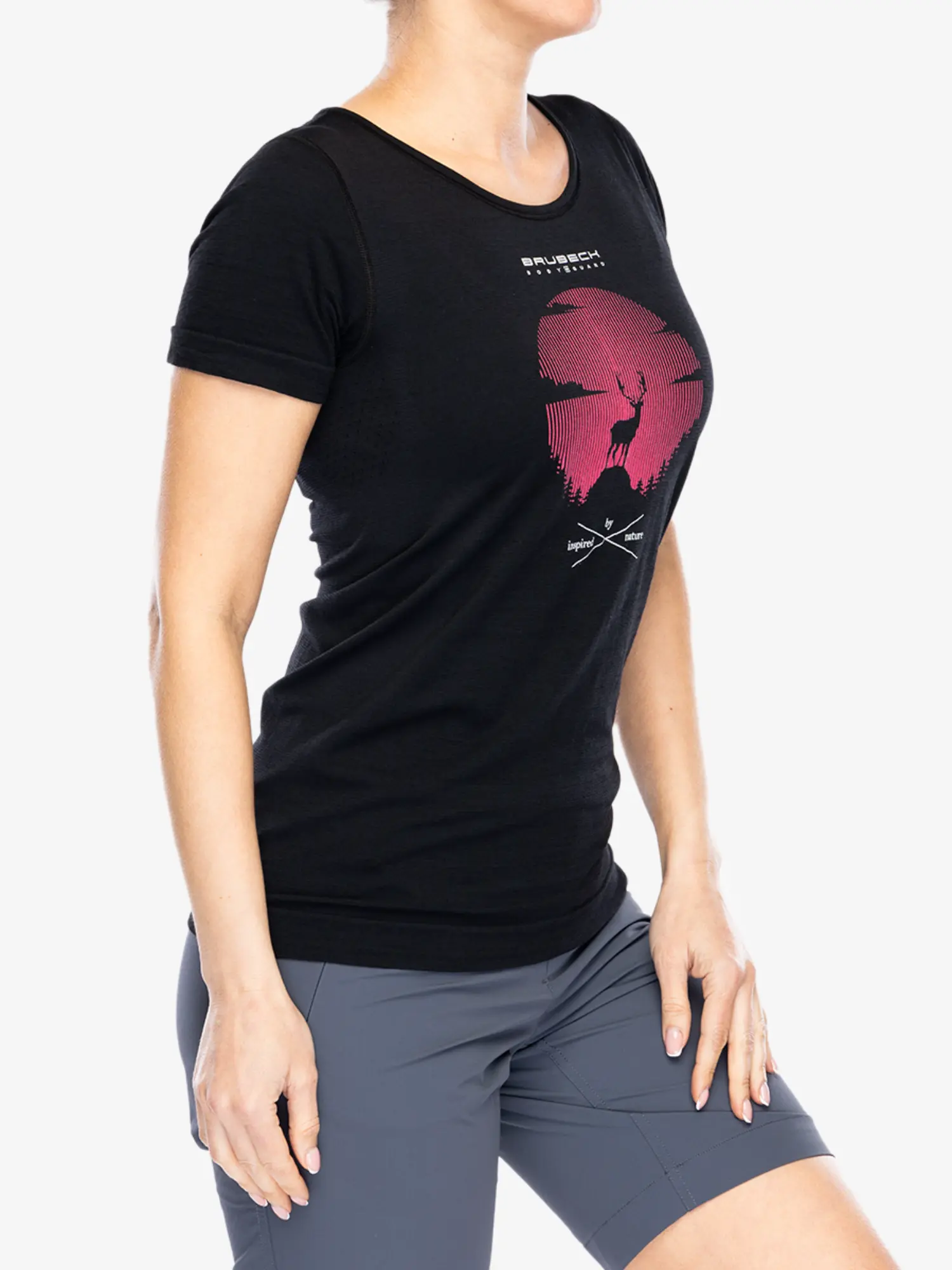 OUTDOOR WOOL PRO Női rövid ujjú merinó túrapóló - Fekete / Pink - Image 10