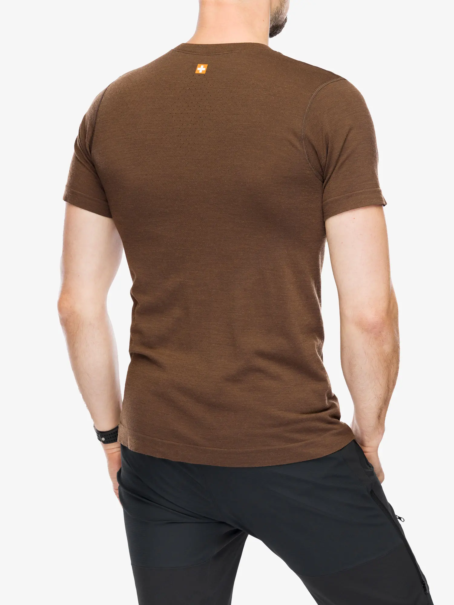 OUTDOOR WOOL PRO Férfi rövid ujjú merinó túrapóló - Barna / Sárga - Image 6