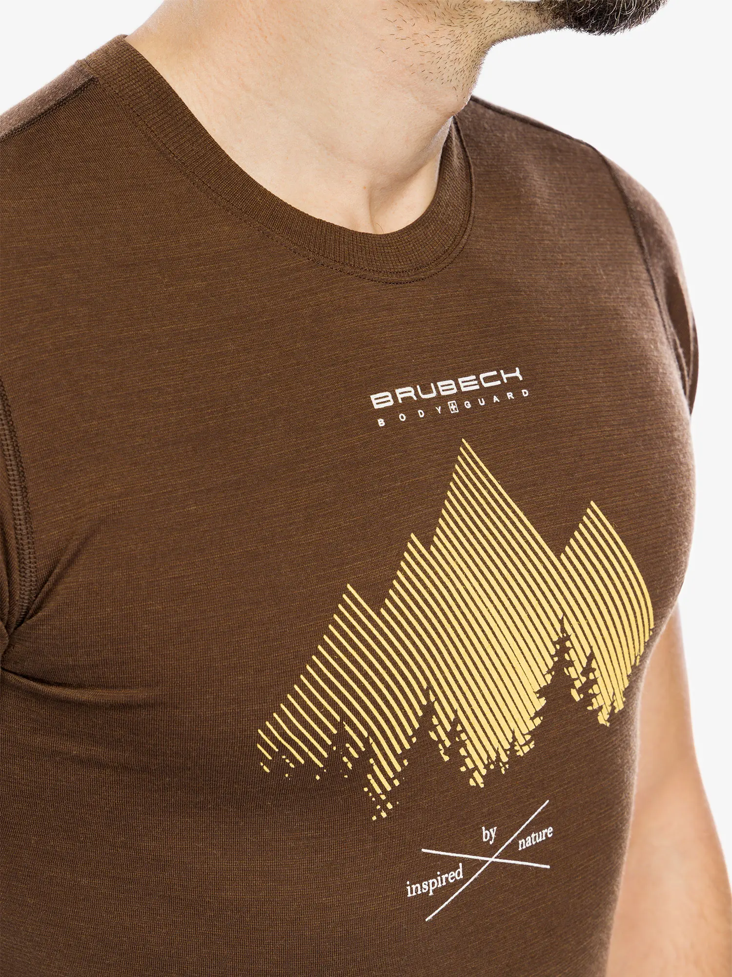 OUTDOOR WOOL PRO Férfi rövid ujjú merinó túrapóló - Barna / Sárga - Image 9