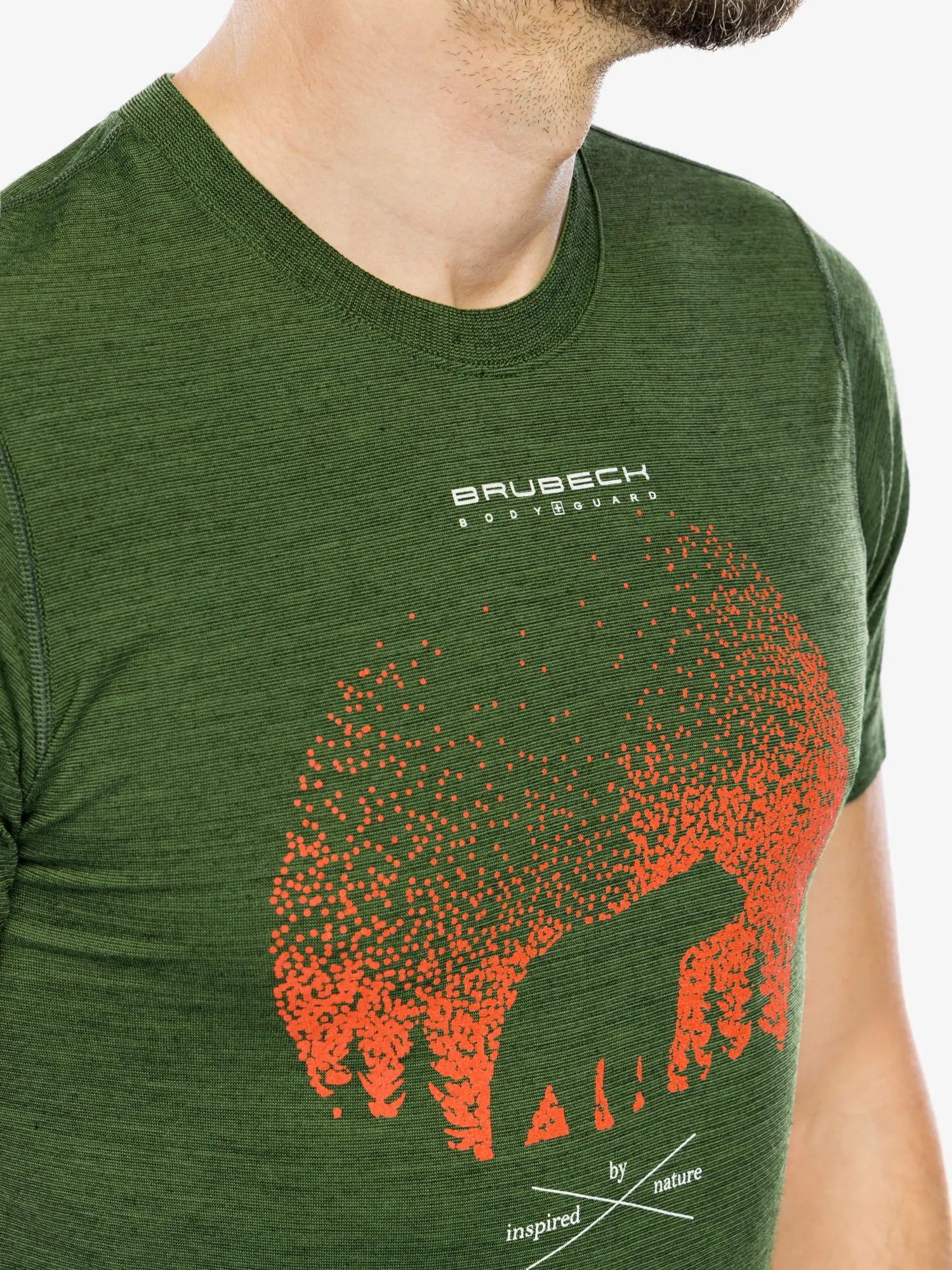 OUTDOOR WOOL PRO Férfi rövid ujjú merinó túrapóló - Zöld / Narancs - Image 9