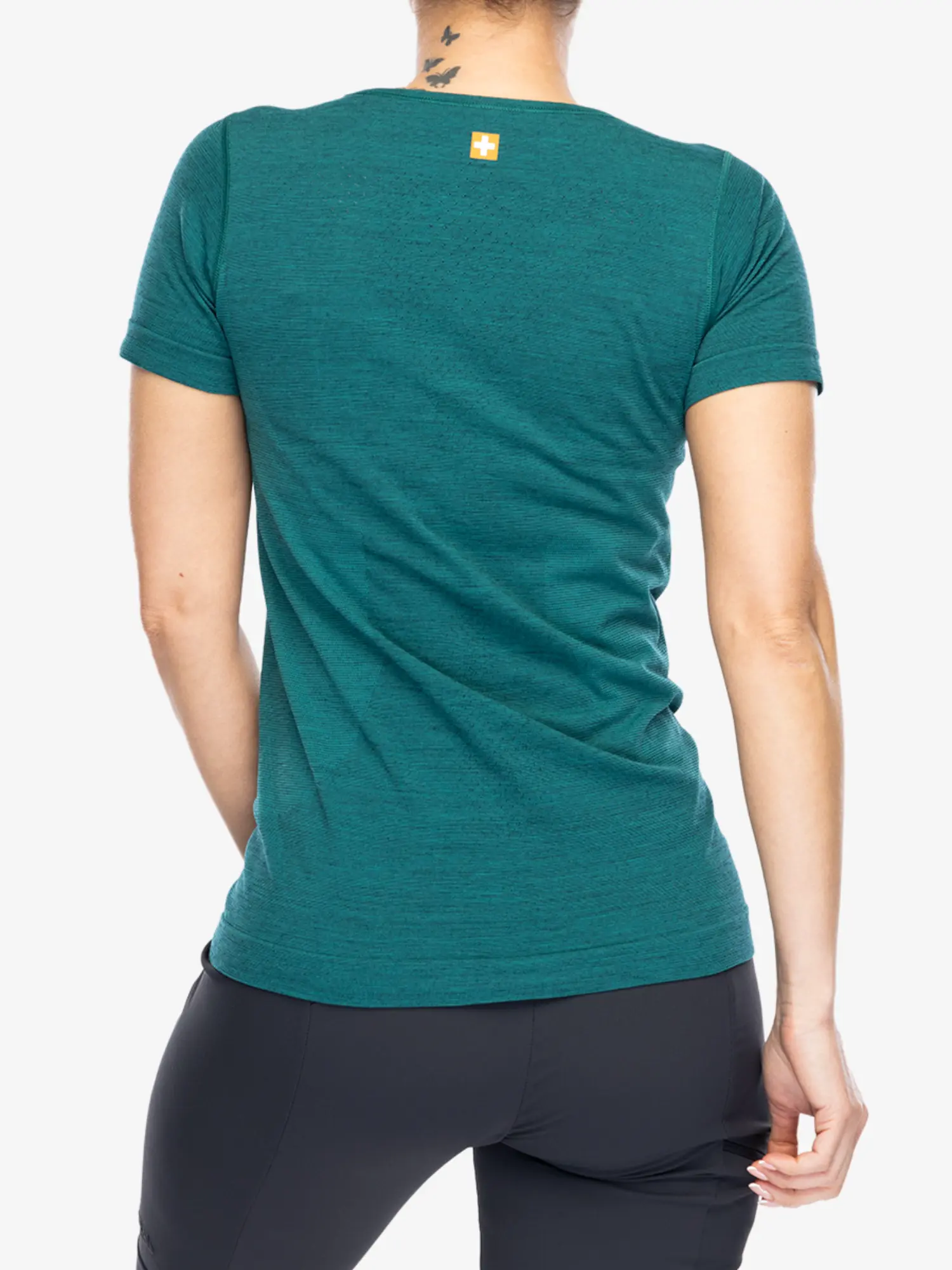 OUTDOOR WOOL PRO Női rövid ujjú merinó túrapóló - Türkiz / Kék - Image 9