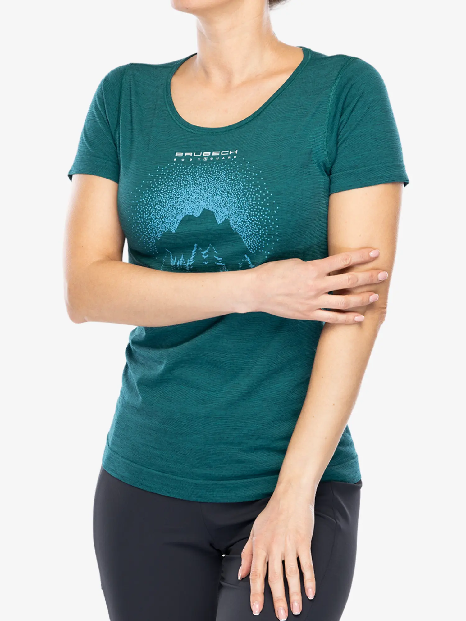 OUTDOOR WOOL PRO Női rövid ujjú merinó túrapóló - Türkiz / Kék - Image 11