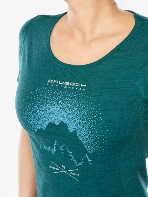 OUTDOOR WOOL PRO Női rövid ujjú merinó túrapóló - Türkiz / Kék - Image 13
