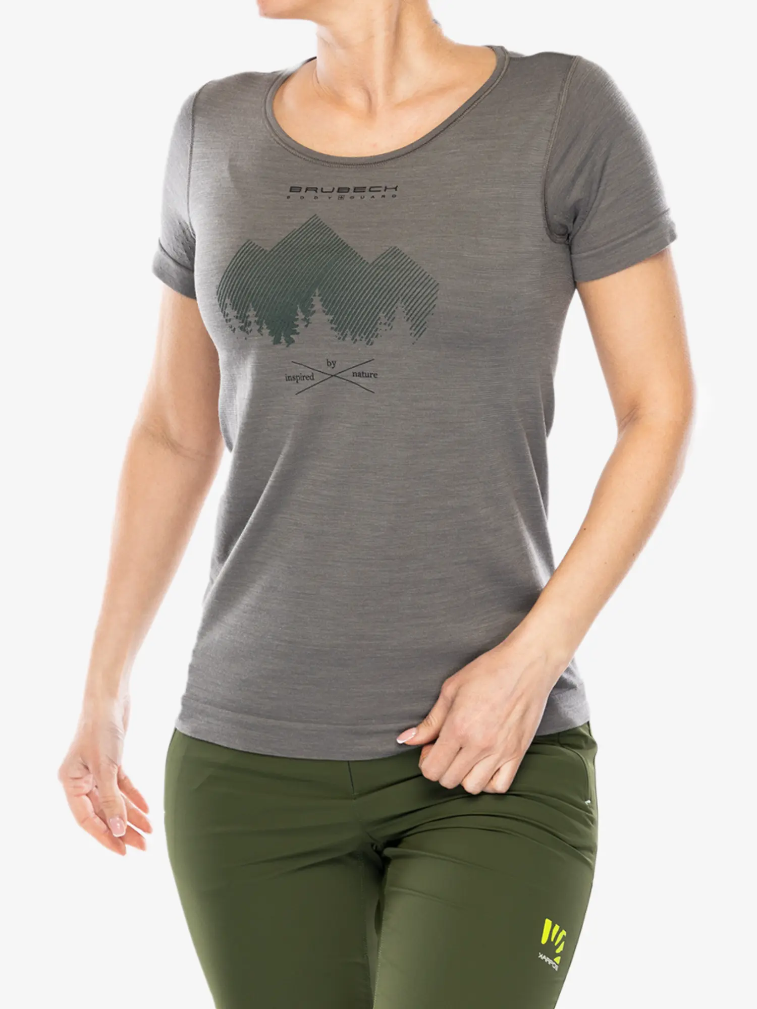 OUTDOOR WOOL PRO Női rövid ujjú merinó túrapóló - Szürke / Türkiz - Image 8