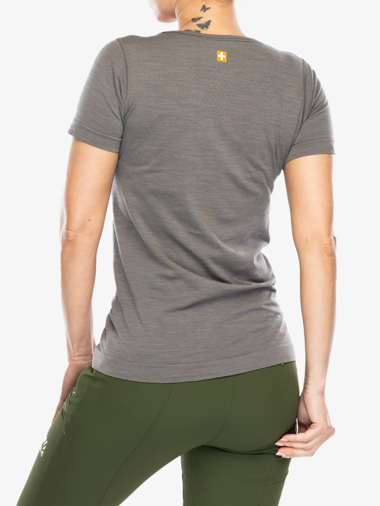 OUTDOOR WOOL PRO Női rövid ujjú merinó túrapóló - Szürke / Türkiz - Image 12