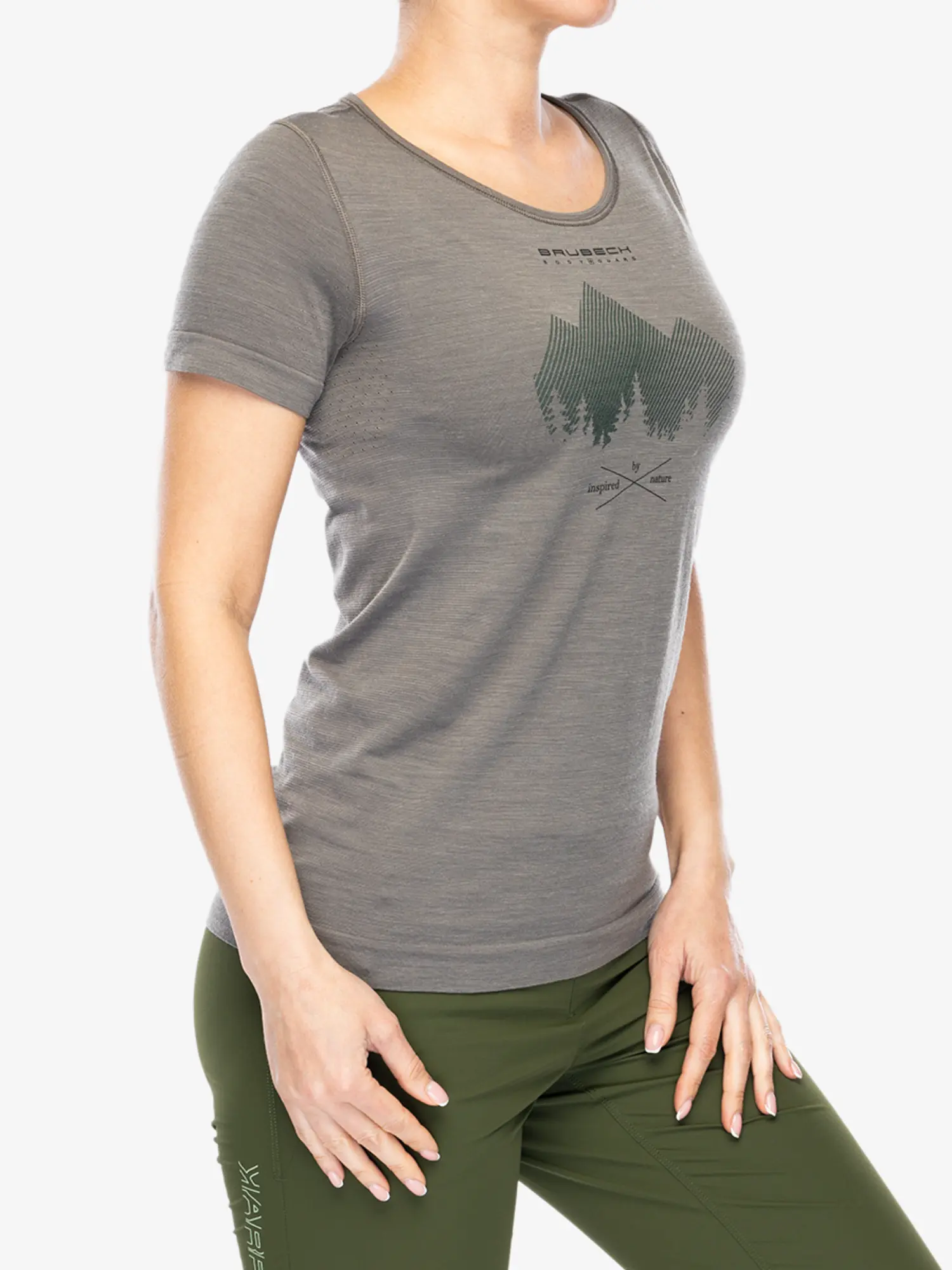 OUTDOOR WOOL PRO Női rövid ujjú merinó túrapóló - Szürke / Türkiz - Image 11