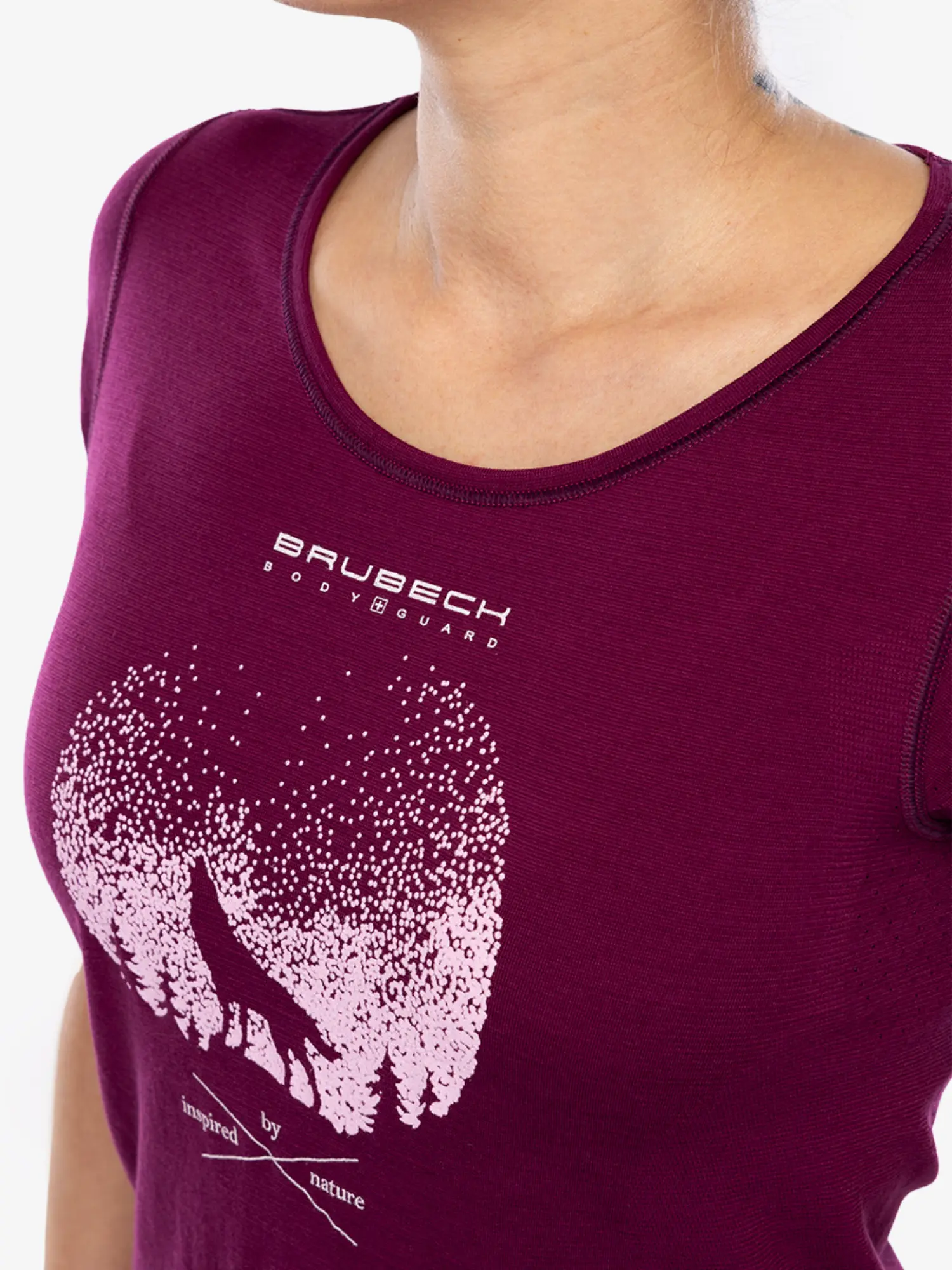 OUTDOOR WOOL PRO Női rövid ujjú merinó túrapóló - Szilva / Fehér - Image 13